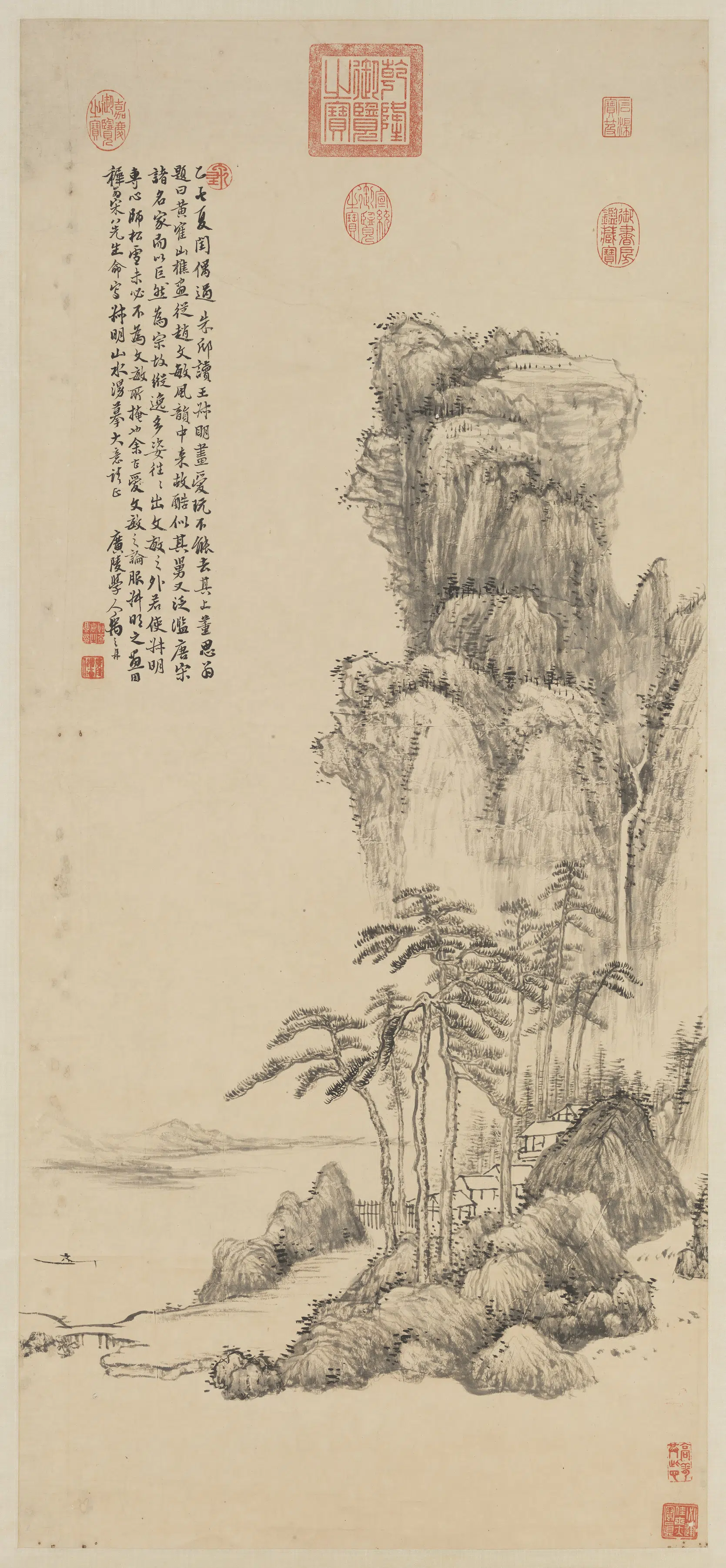清代【禹之鼎】《山水图轴》