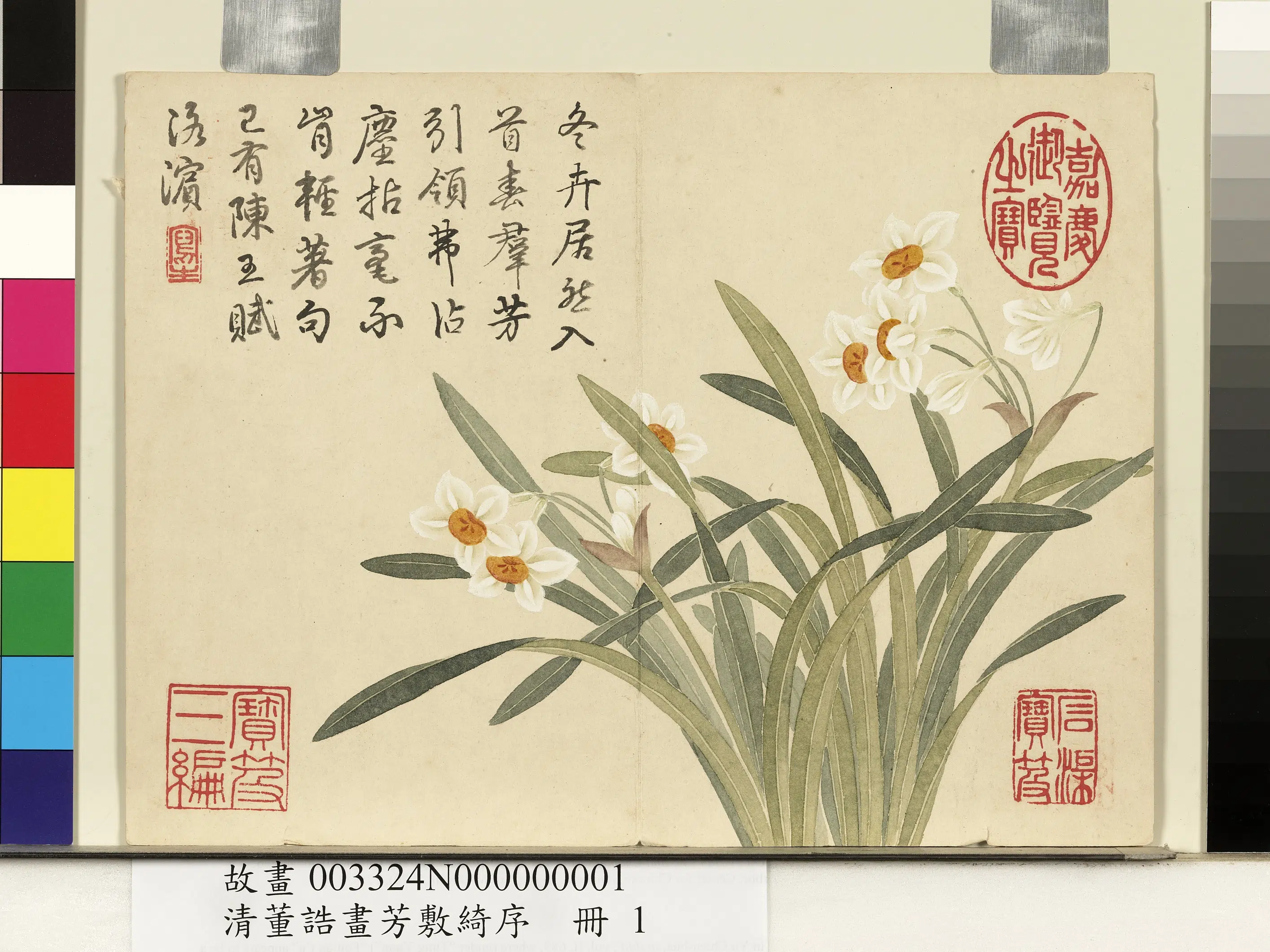 清代【董诰】《画芳敷绮序册-水仙》