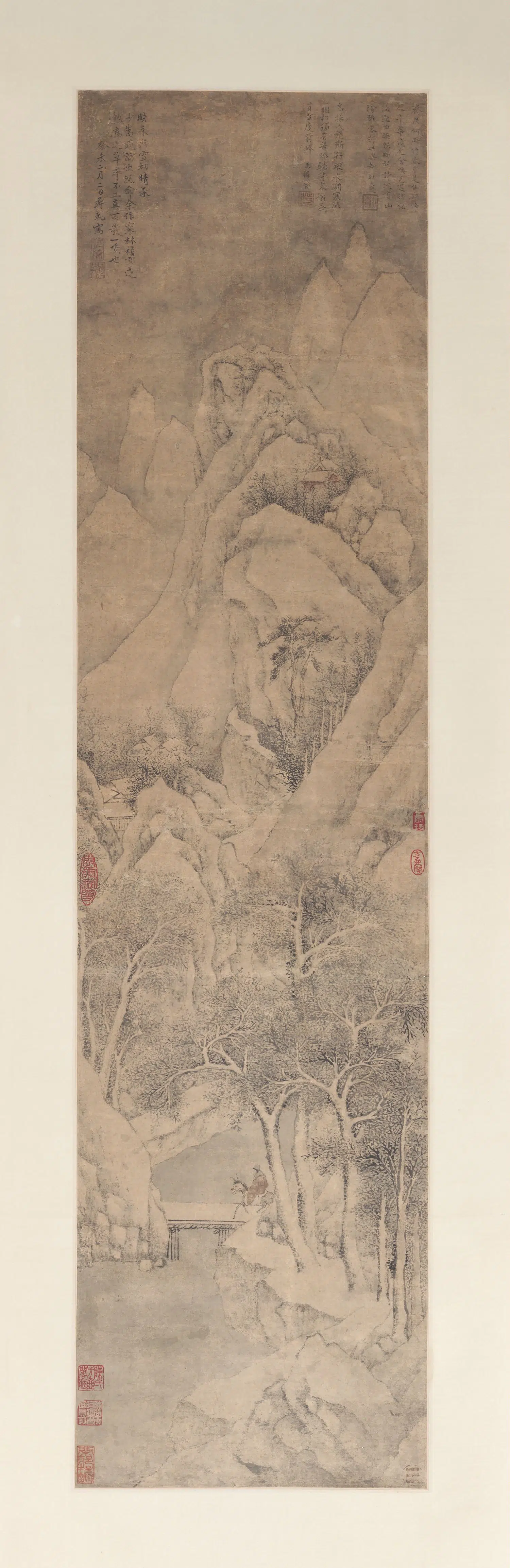 明朝【蒋乾】《寒林积雪图轴》