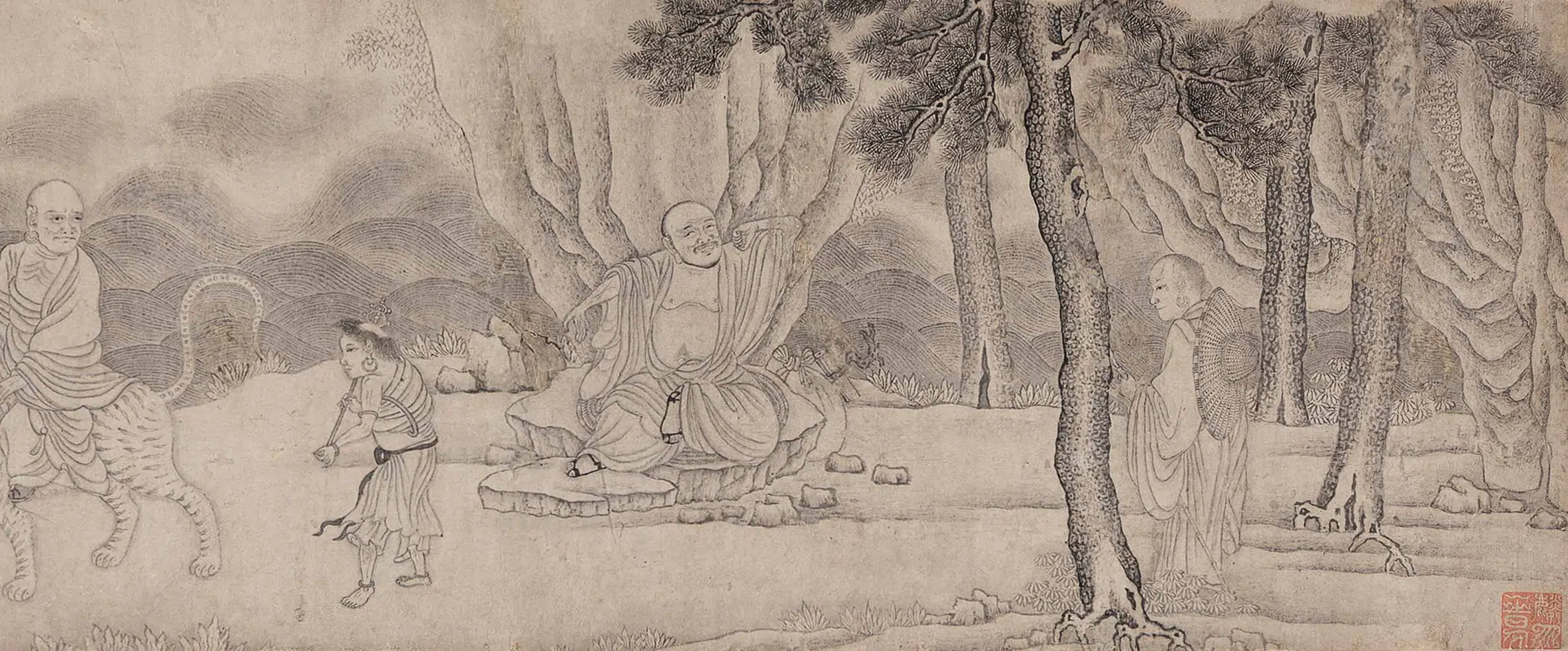 明朝【叶绿】《白描罗汉卷》 第7张 明朝【叶绿】《白描罗汉卷》 第7张