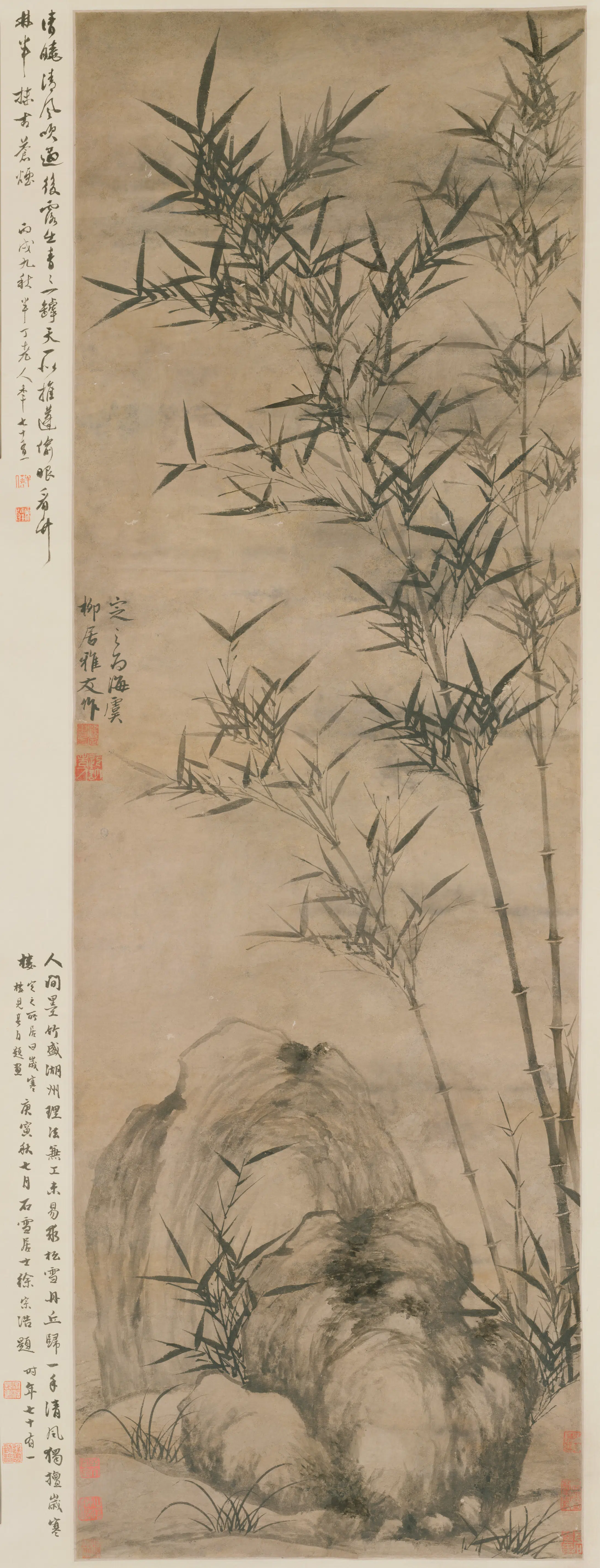 元朝【顾安】《竹石图轴》