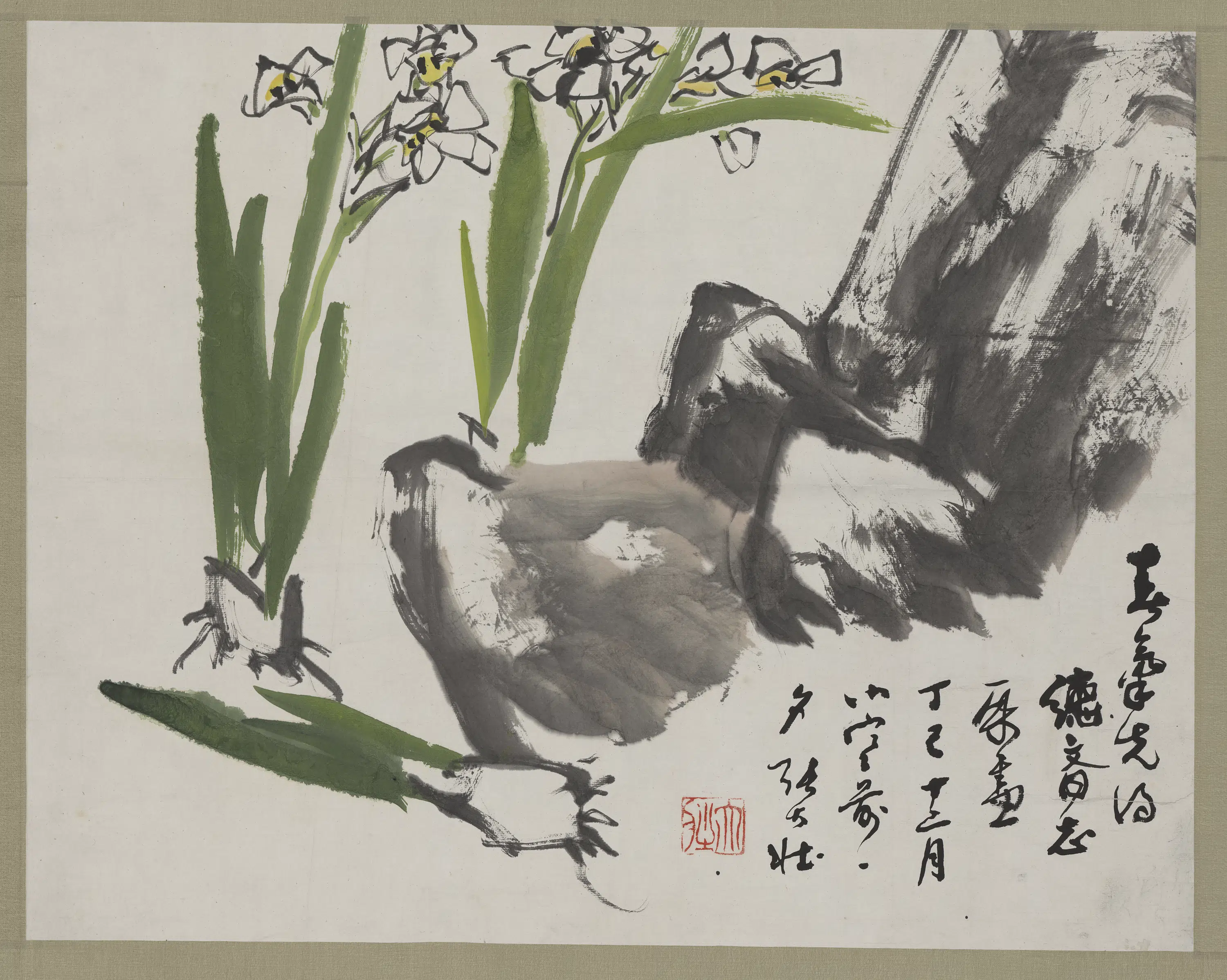 近现代【张大壮】《水仙花》 第1张