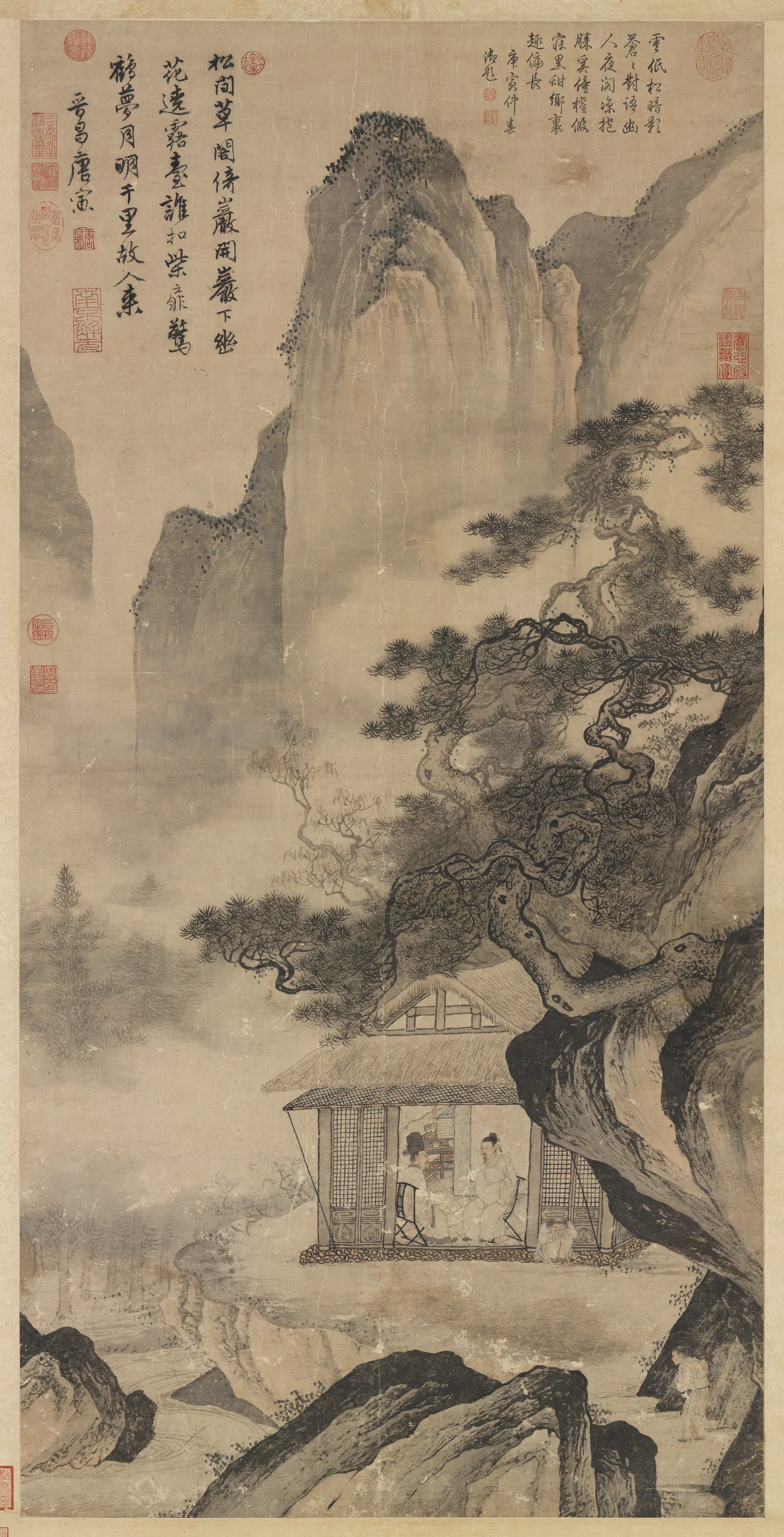 明朝【唐寅】《山水图轴》