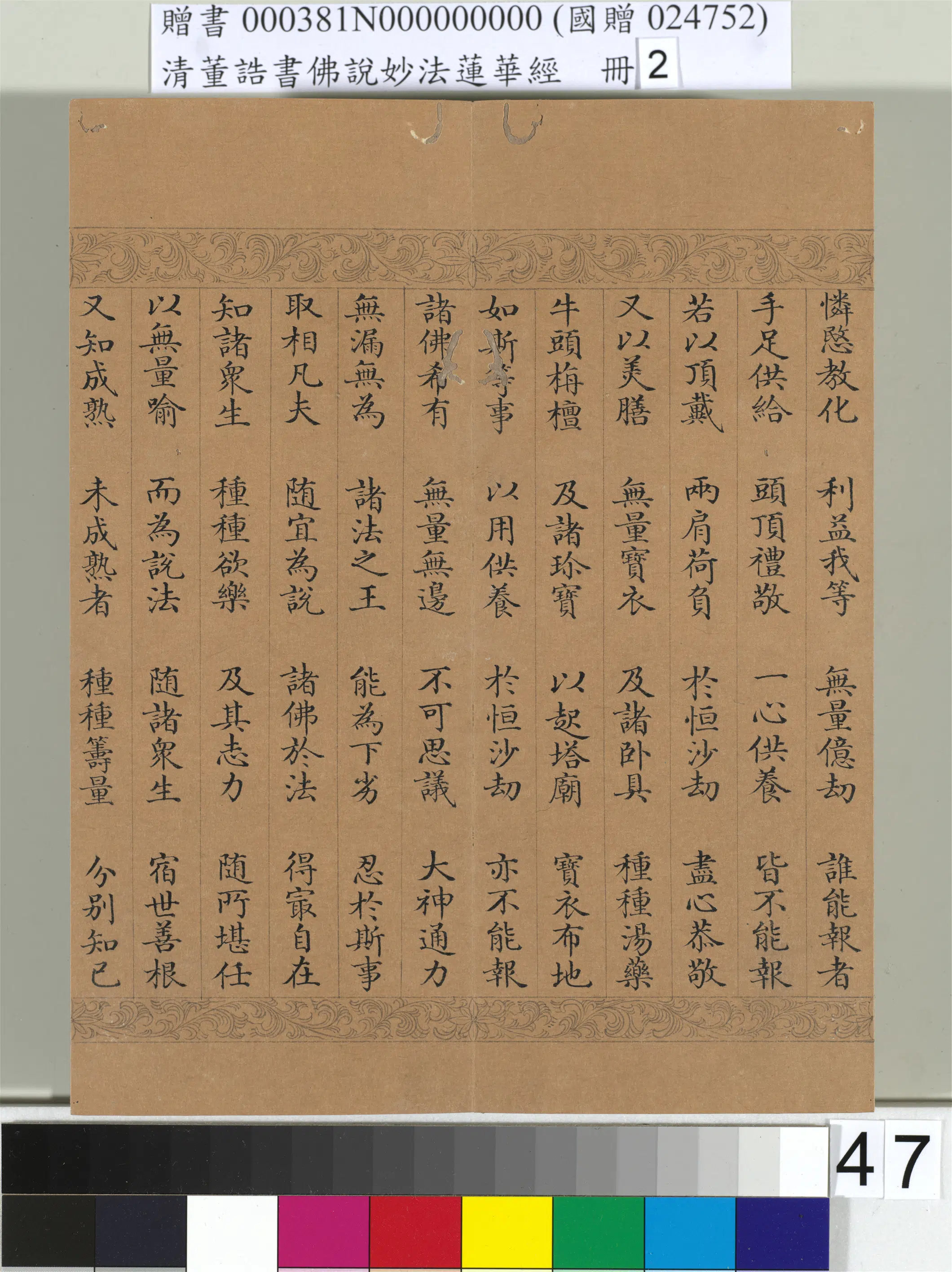清代【董诰】《佛说妙法莲华经(二)册-48开》 第42张 清代【董诰】《佛说妙法莲华经(二)册-48开》 第42张
