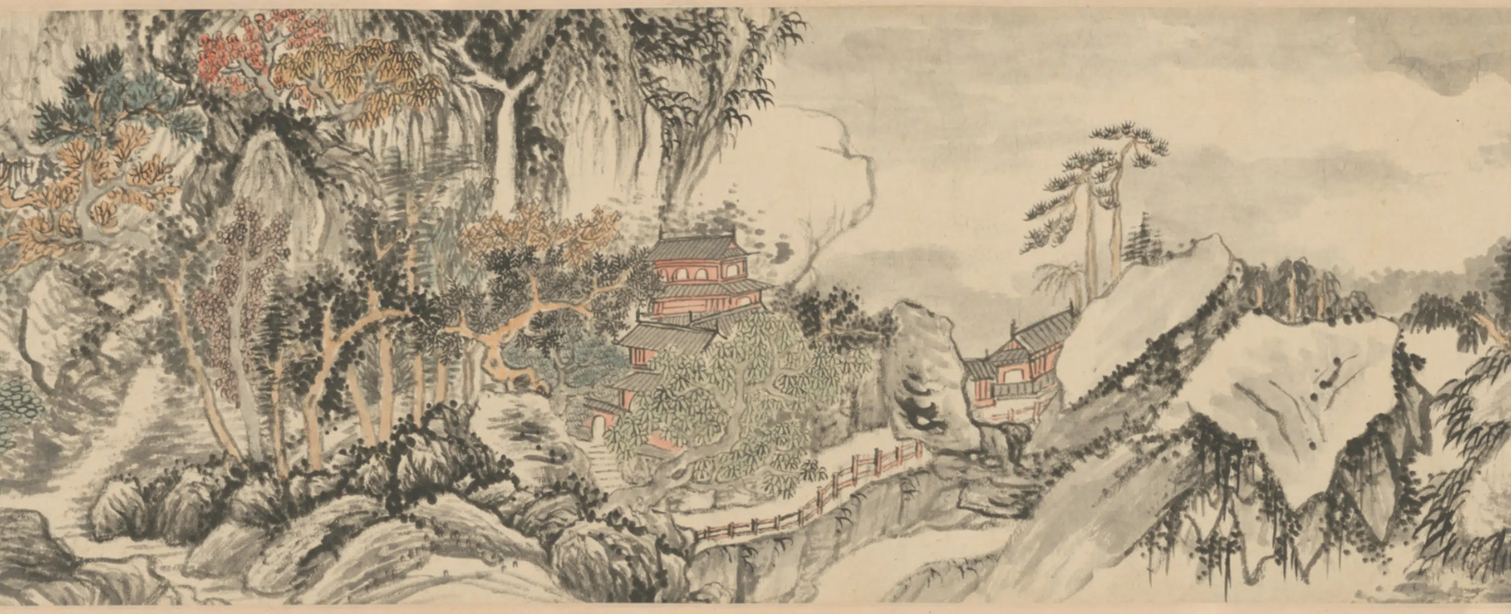 元朝【王蒙】《柳堉仿王蒙山水卷》 第3张