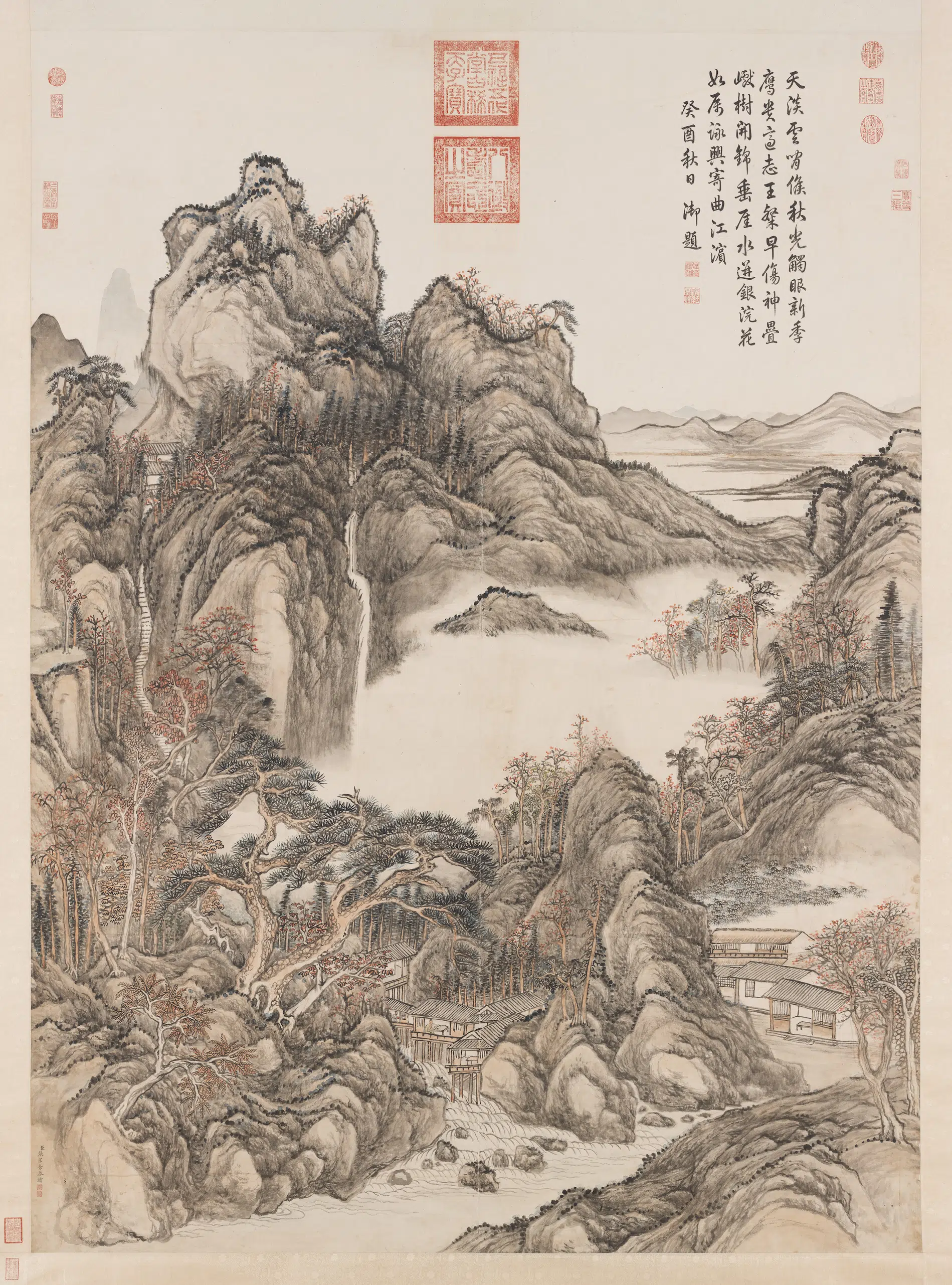清代【张宗苍】《画云崖锦树图轴》