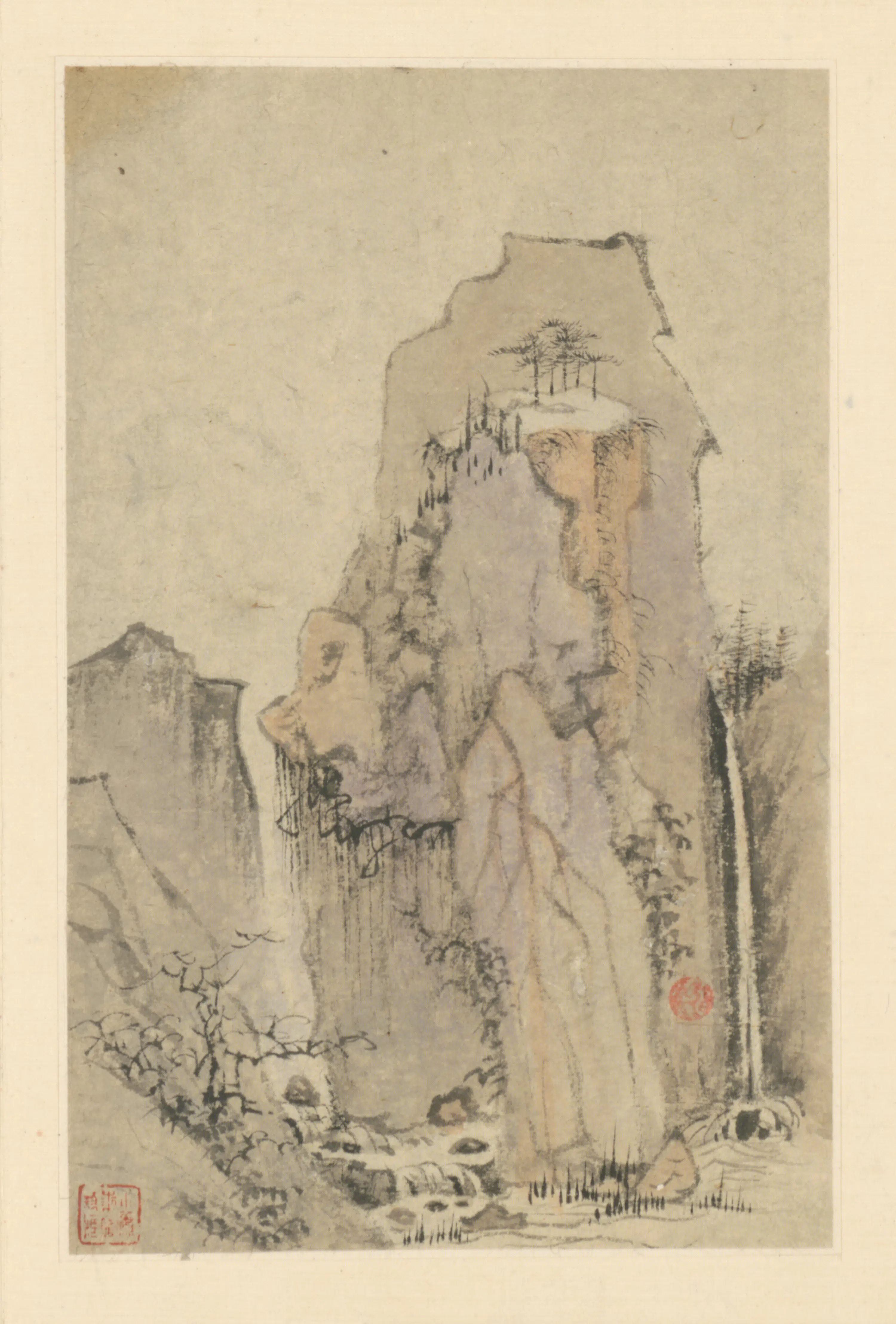 清代【弘仁】《山水图册（8开）》 第5张