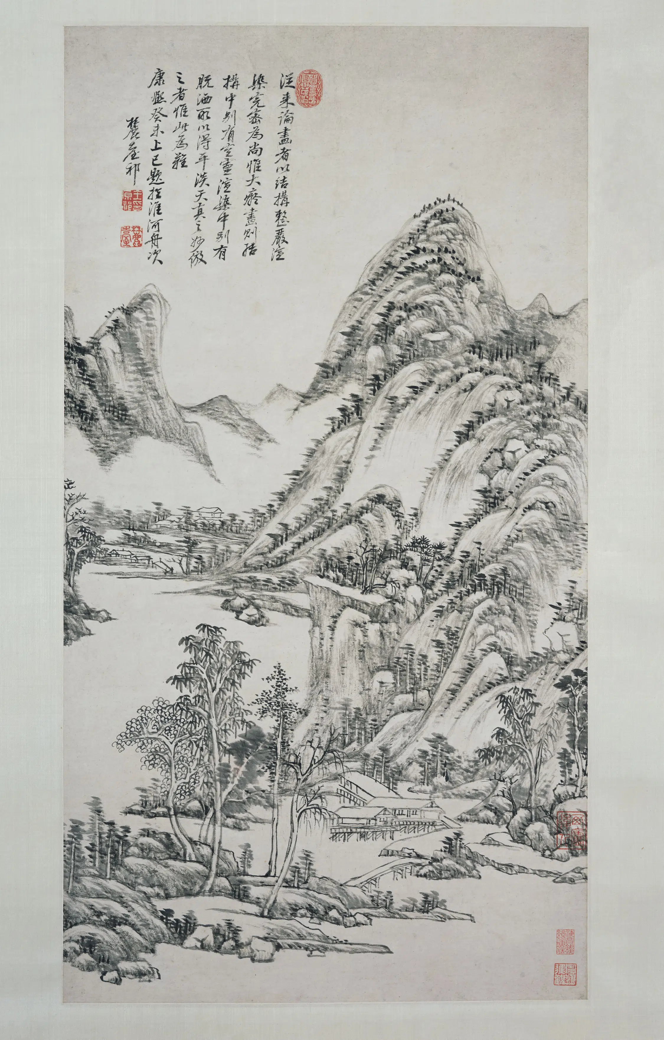 清代【王原祁】《仿黄公望山水图轴》