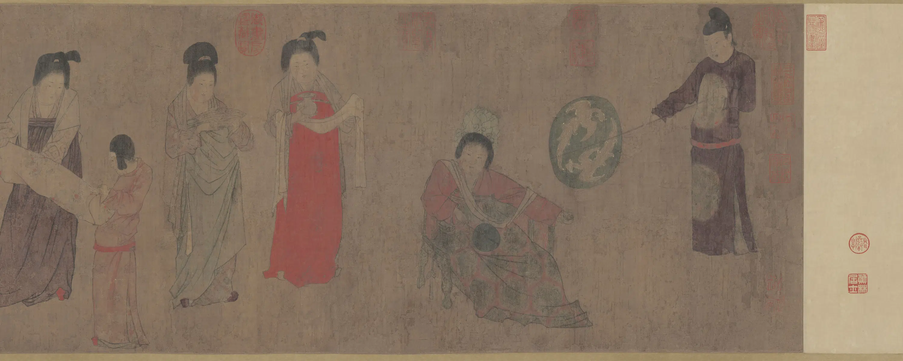 隋唐【周昉】《挥扇仕女图卷》 第3张