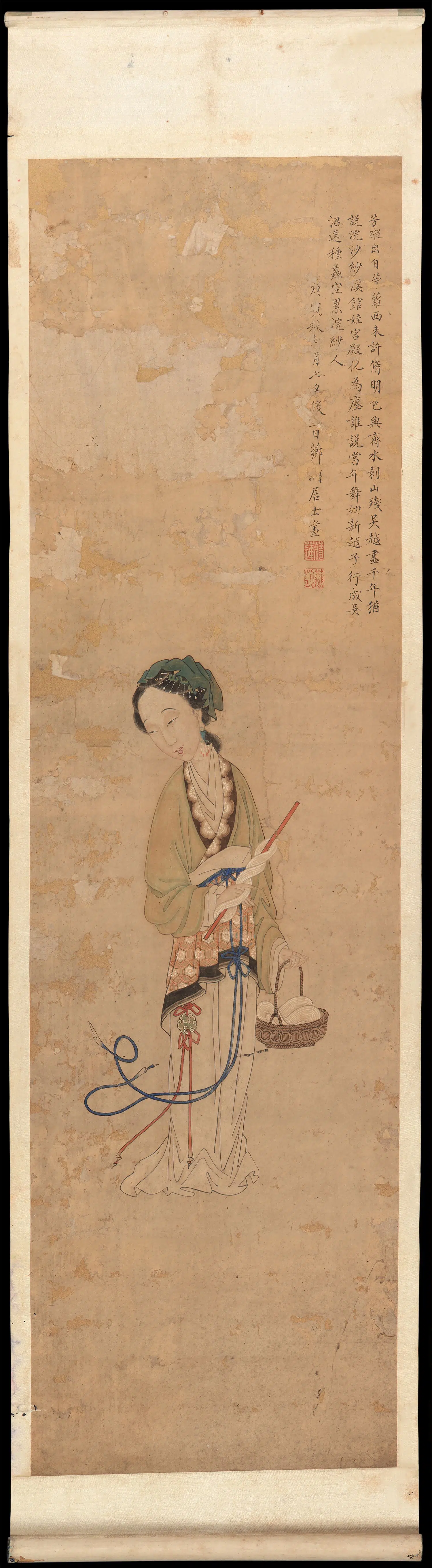 清朝【蒋莲】《仕女四屏图》 第3张 清朝【蒋莲】《仕女四屏图》 第3张