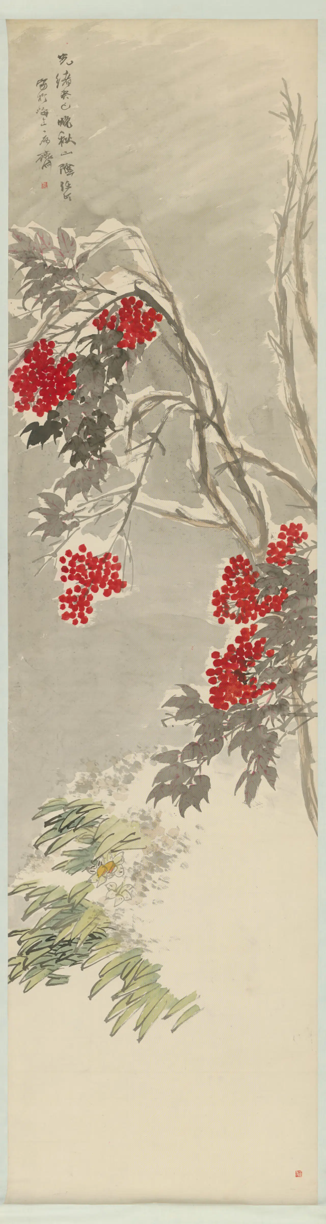 清代【任颐】《天竺水仙轴》