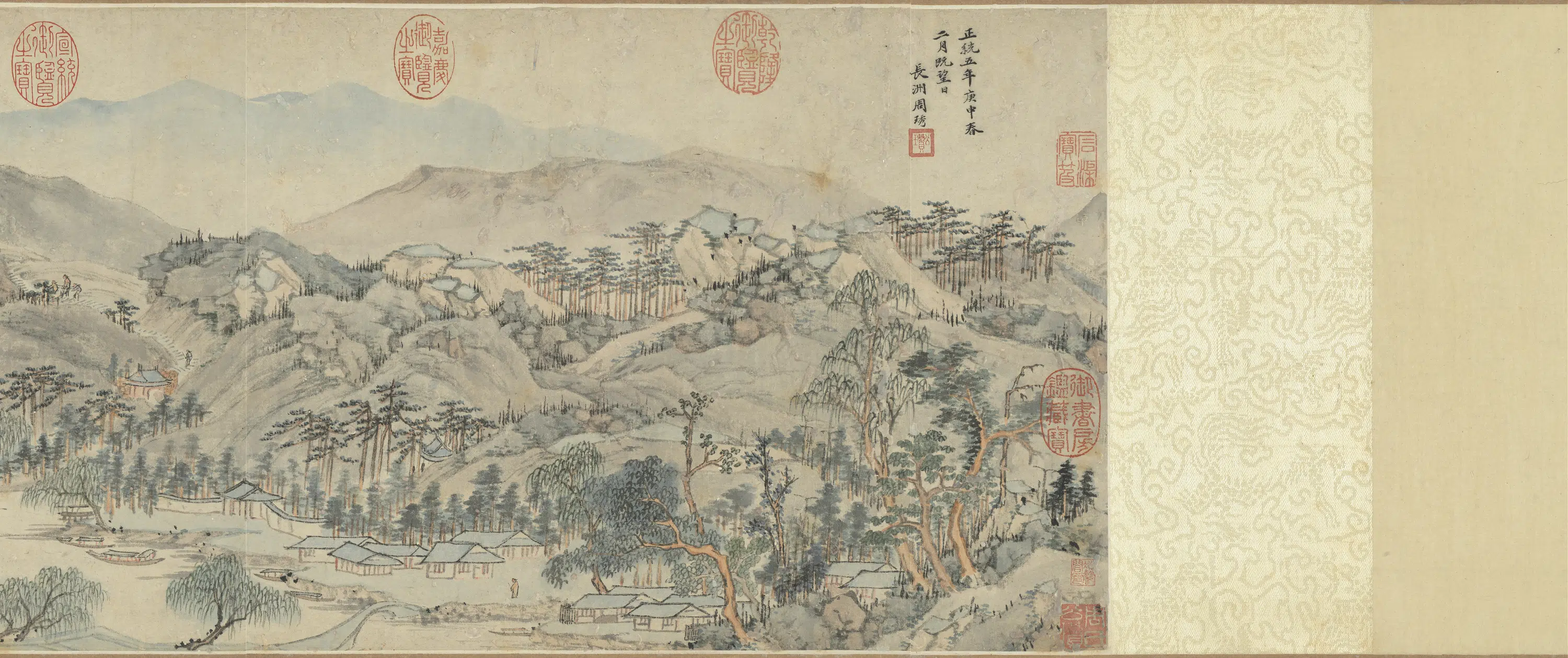 明朝【周琇】《溪山胜概图卷》 第5张