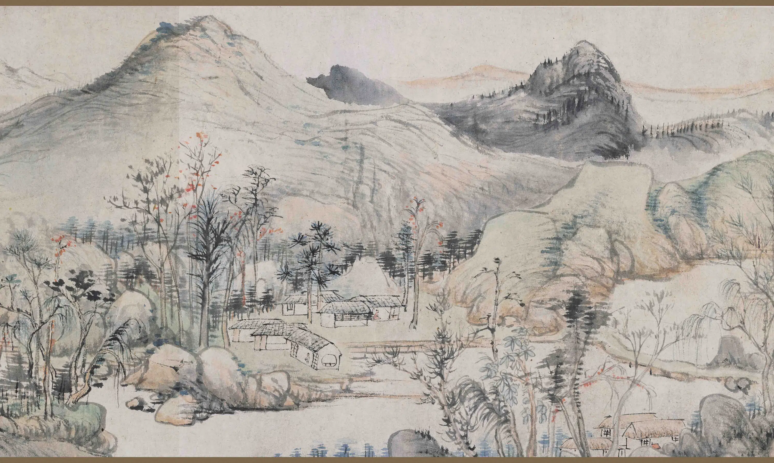 清代【华喦（华岩)】《秋山晚翠图卷》 第2张