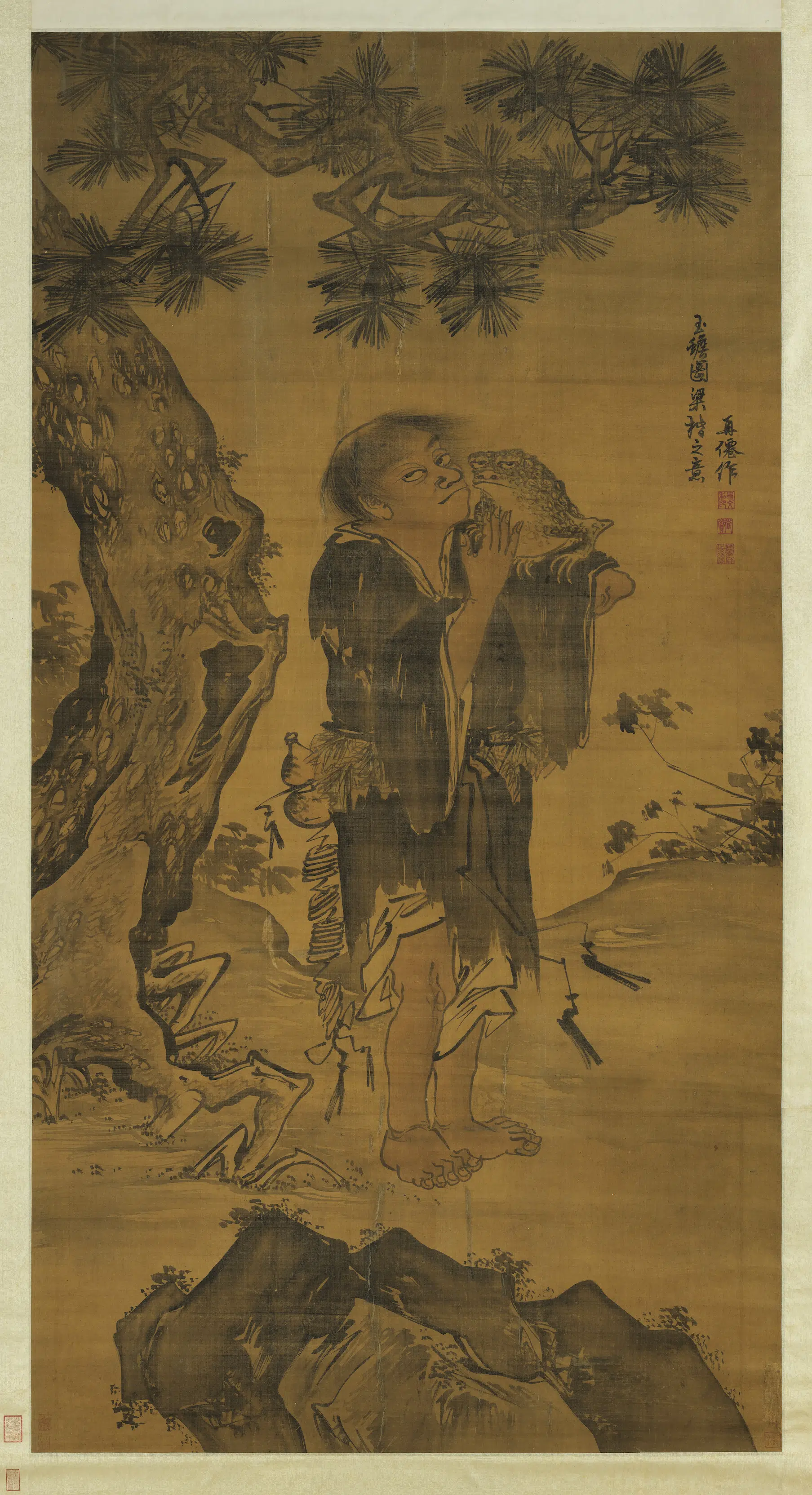 明朝【史文】《玉蟾图轴》