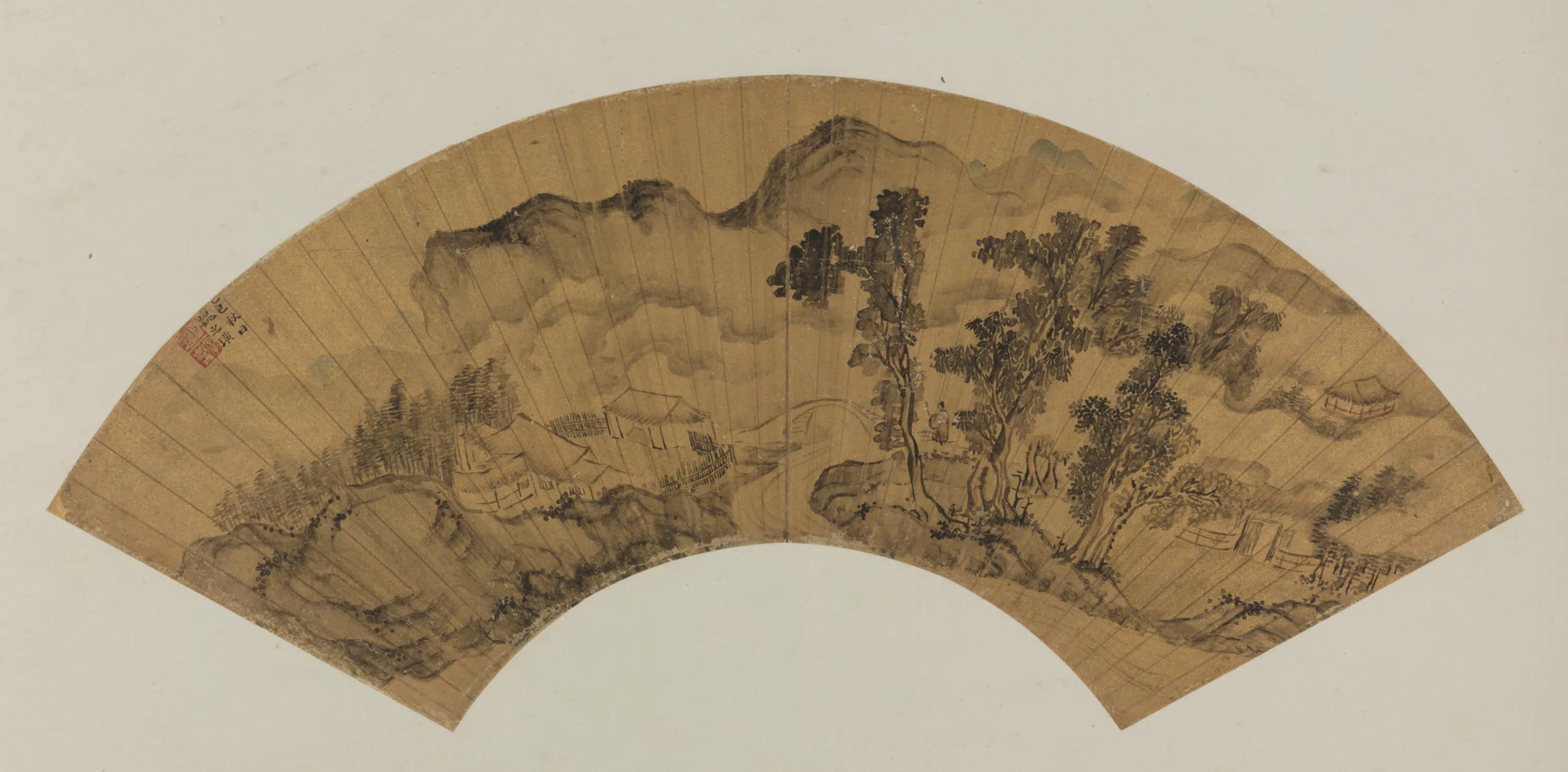 明朝【魏之璜】《山水扇面》