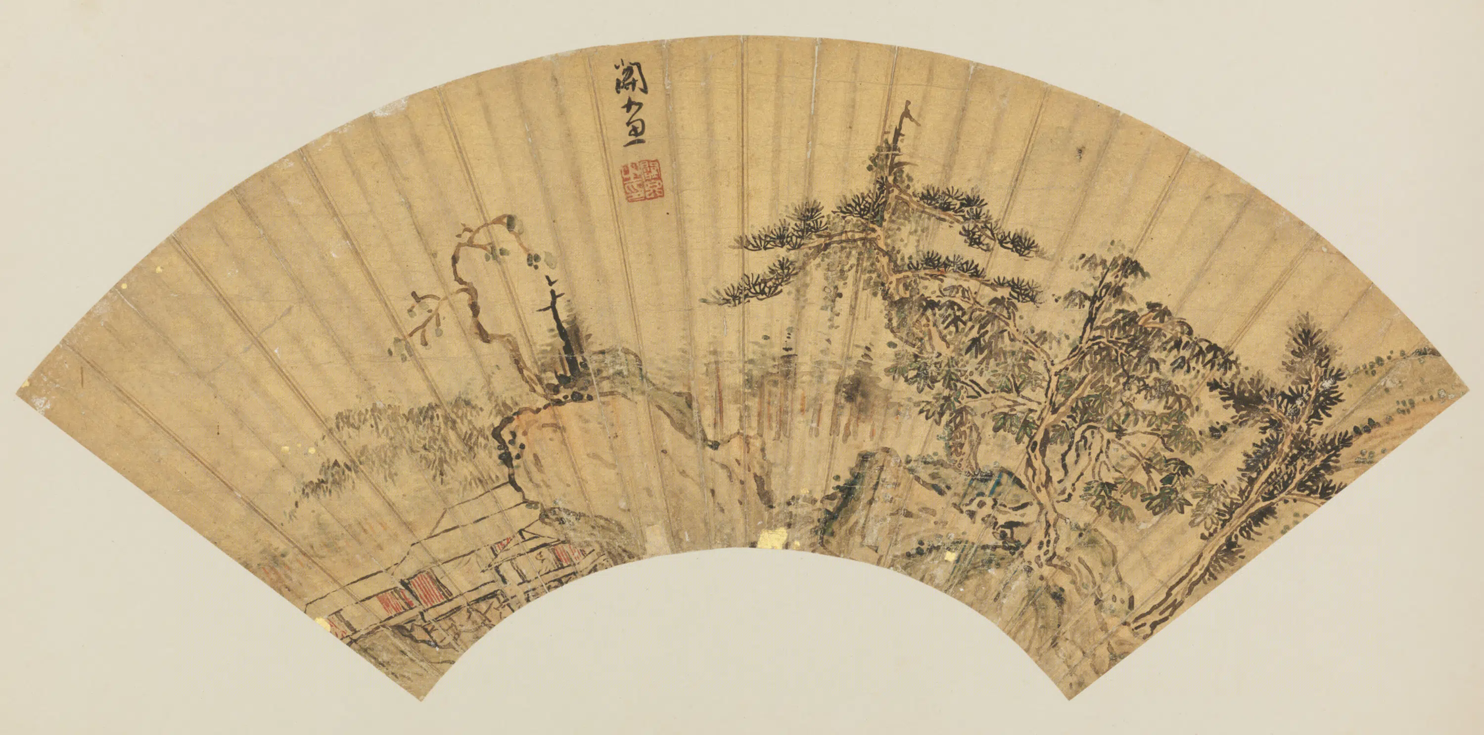 明朝【关思】《山水扇页》