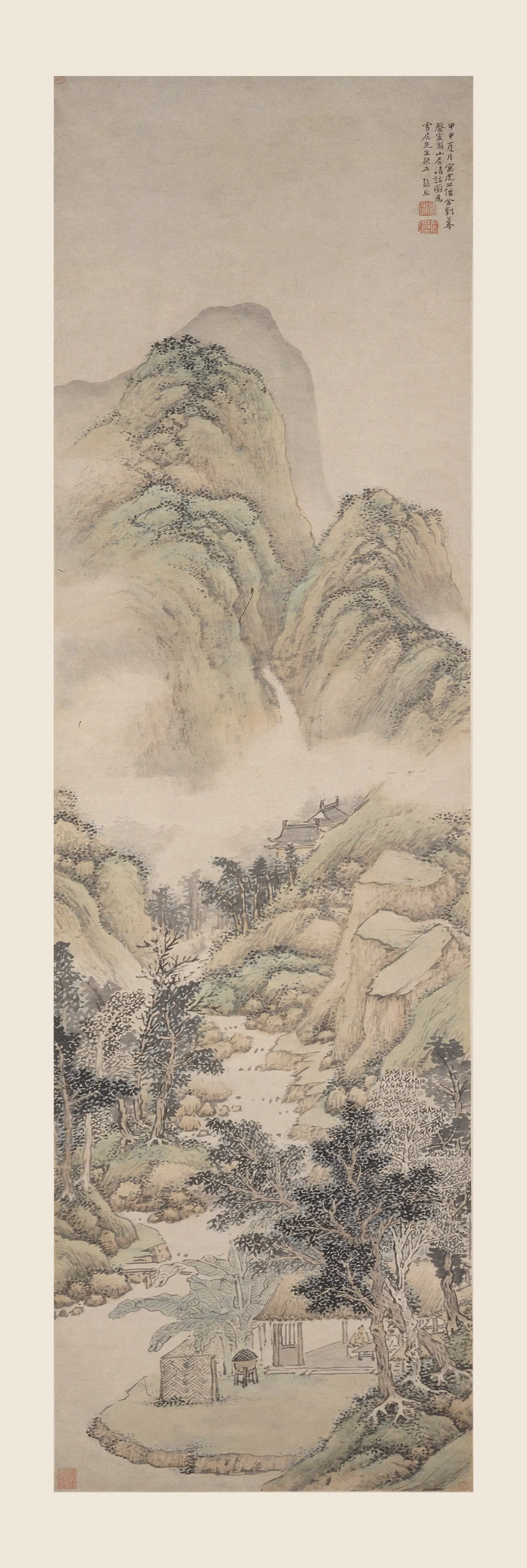 明朝【张宏】《山居清话图轴》