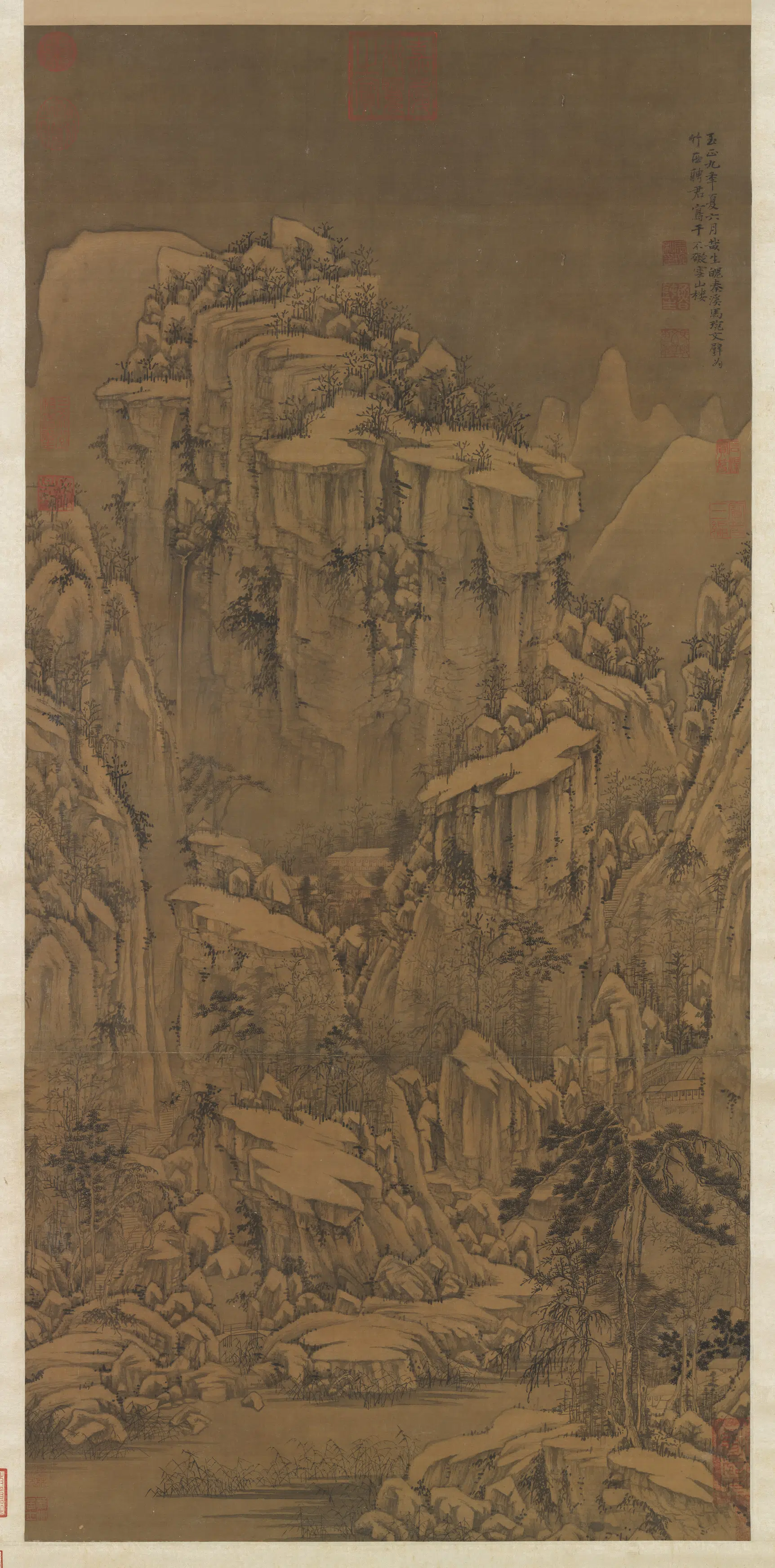 元代【马琬】《乔岫幽居图轴》