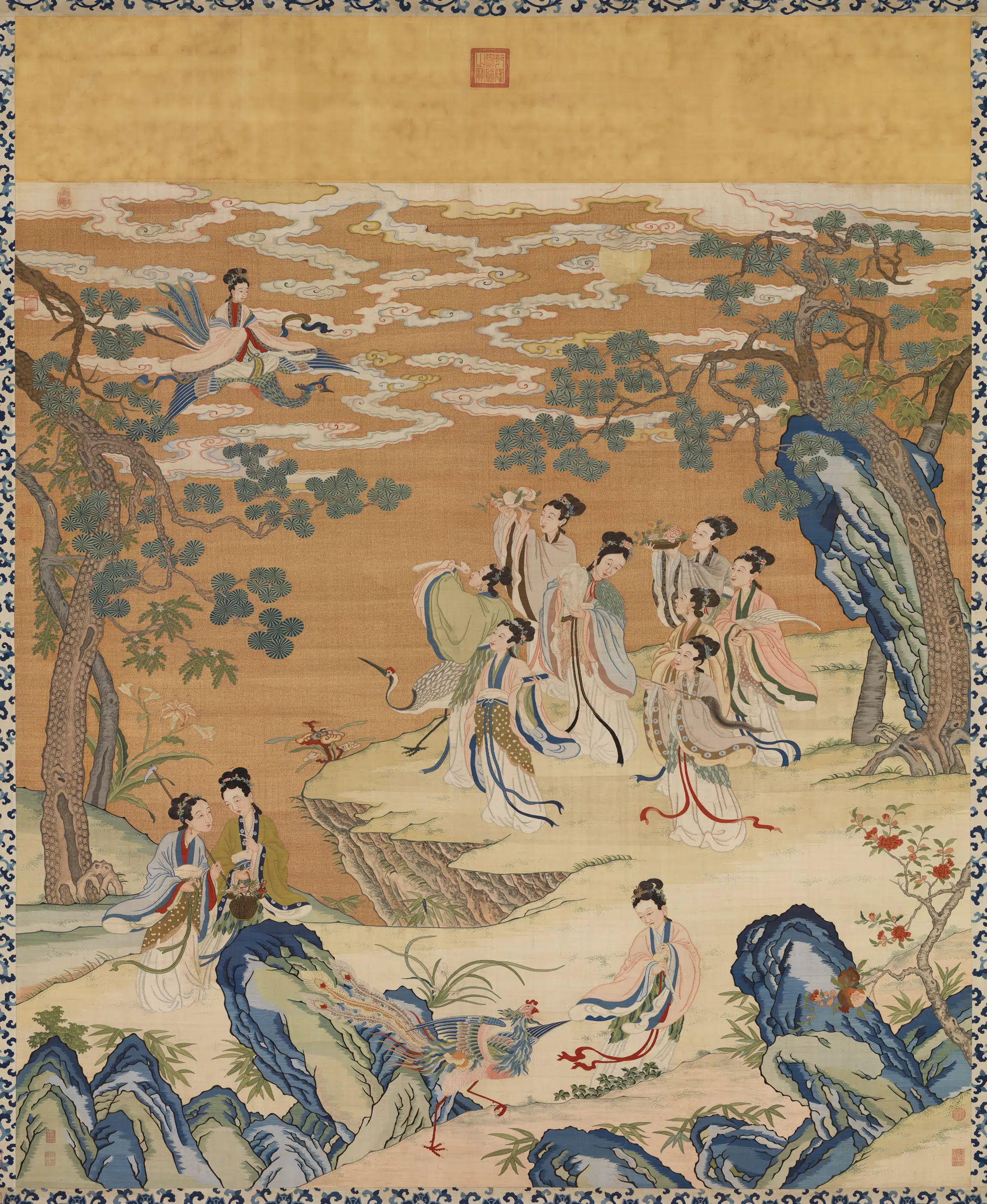 《缂丝群仙祝寿图轴-2》