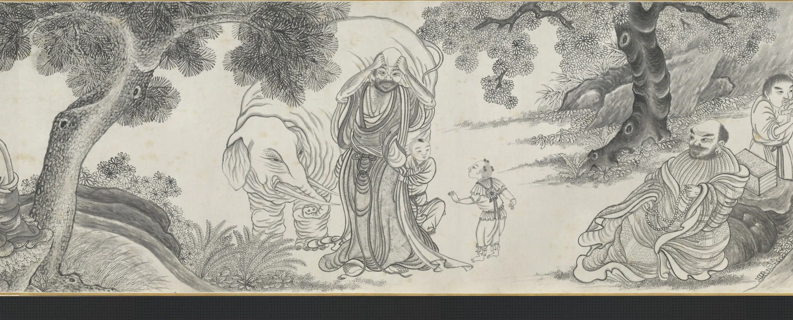 明朝【丁云鹏】《应真云汇图卷》 第7张