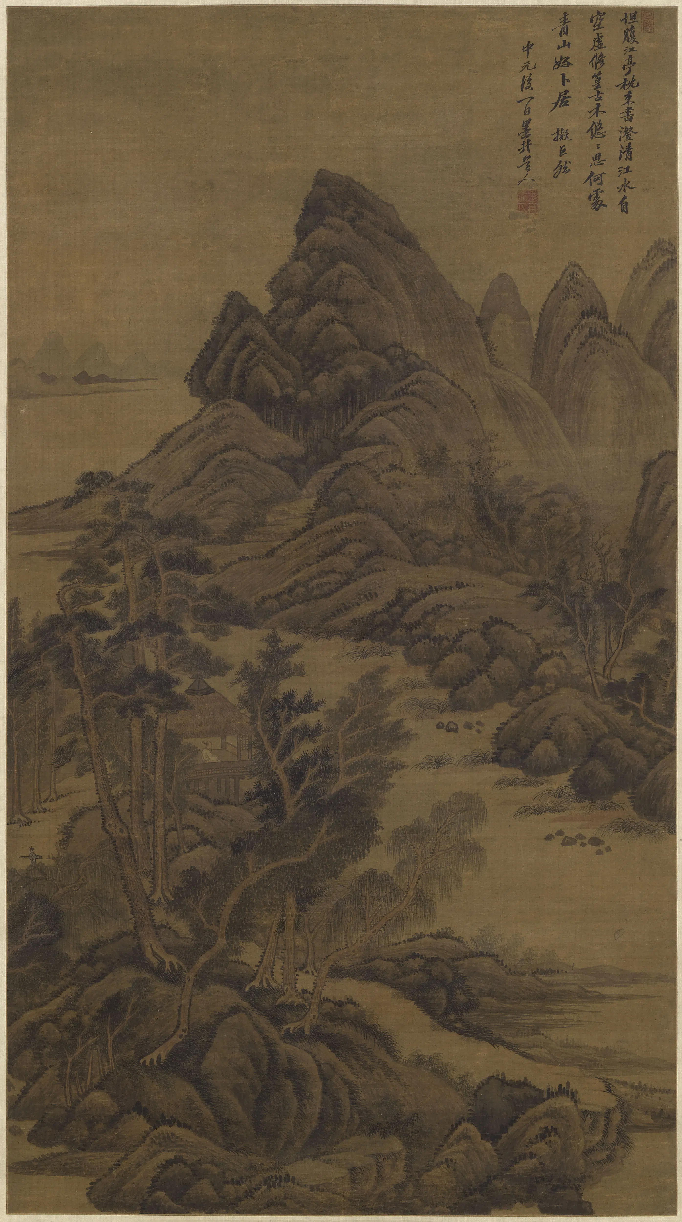 清代【吴历】《拟巨然山水图轴》