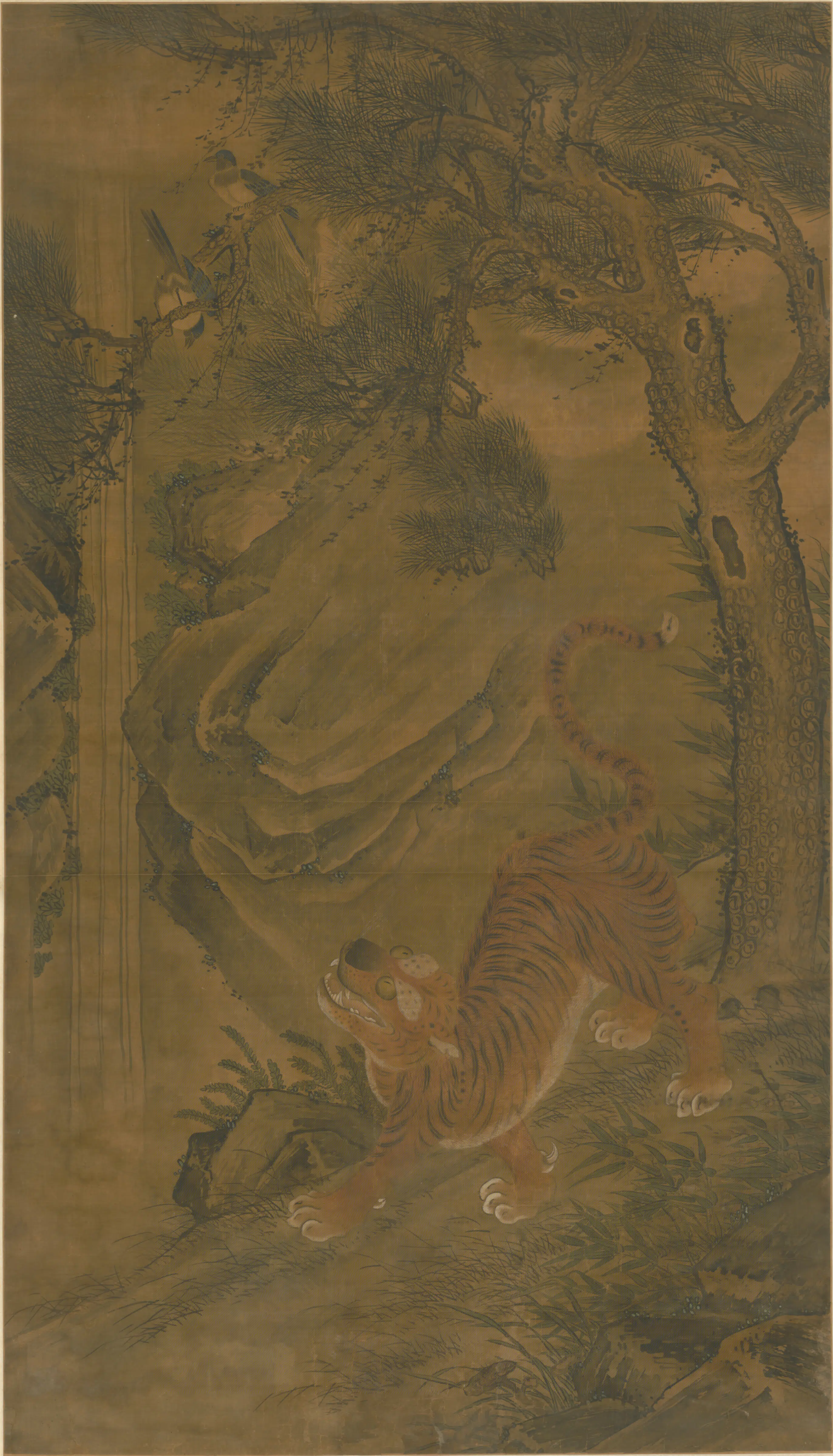 清代【清人】《画松石老虎图轴》 第1张