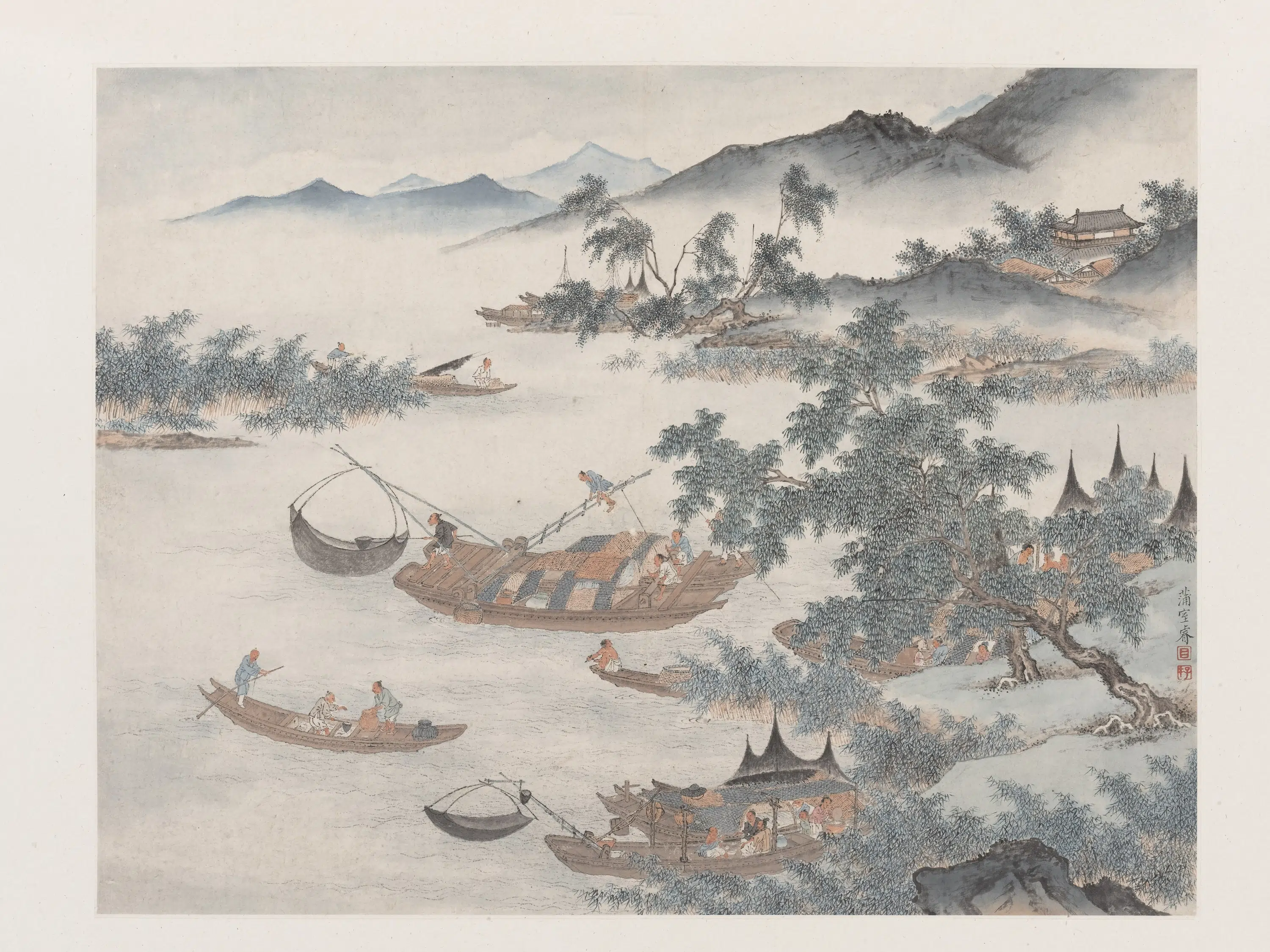清代【上睿-瀞睿】《仿古山水图册》