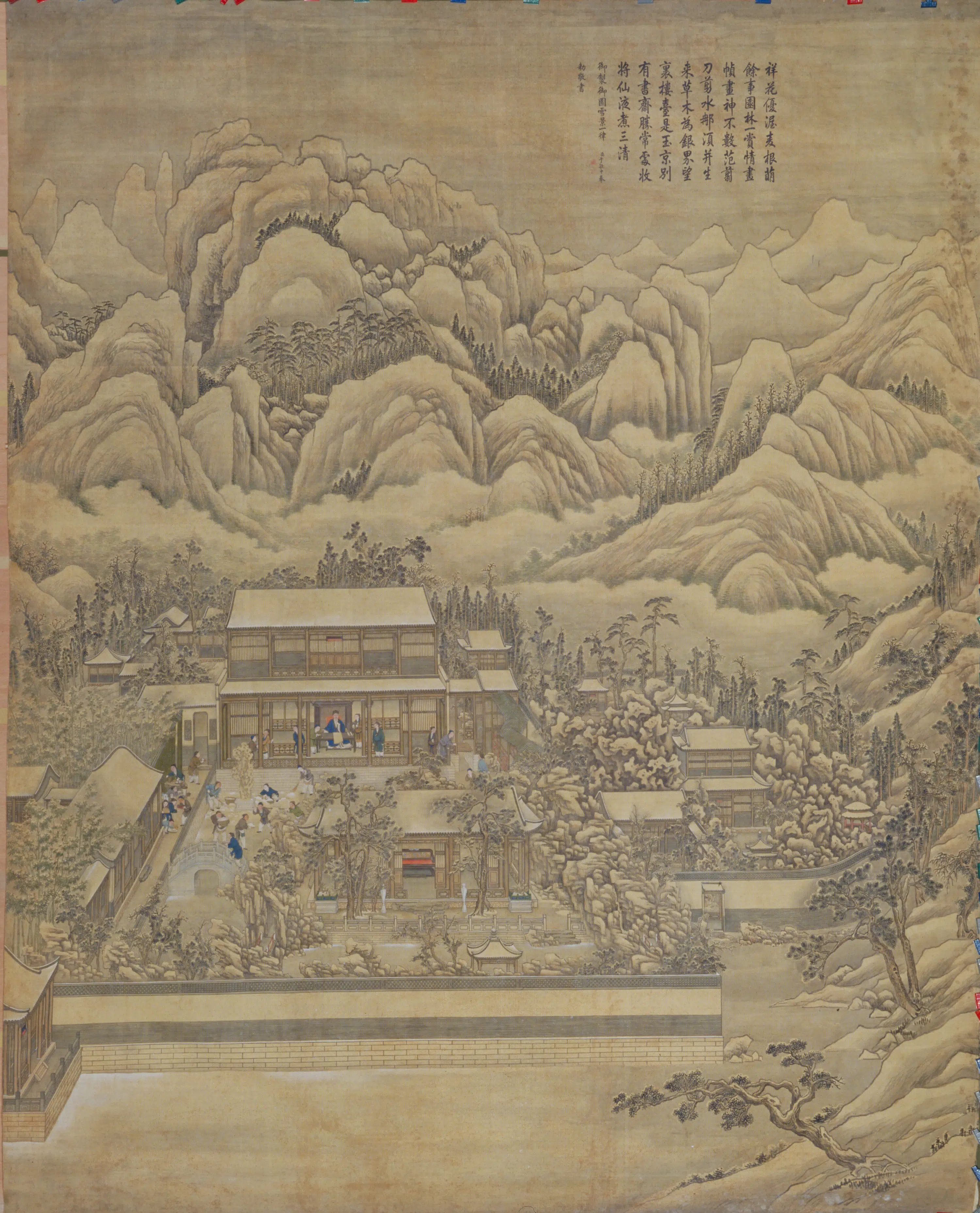 清代【爱新觉罗弘历-乾隆-清高宗】《清人画弘历古装通景屏》