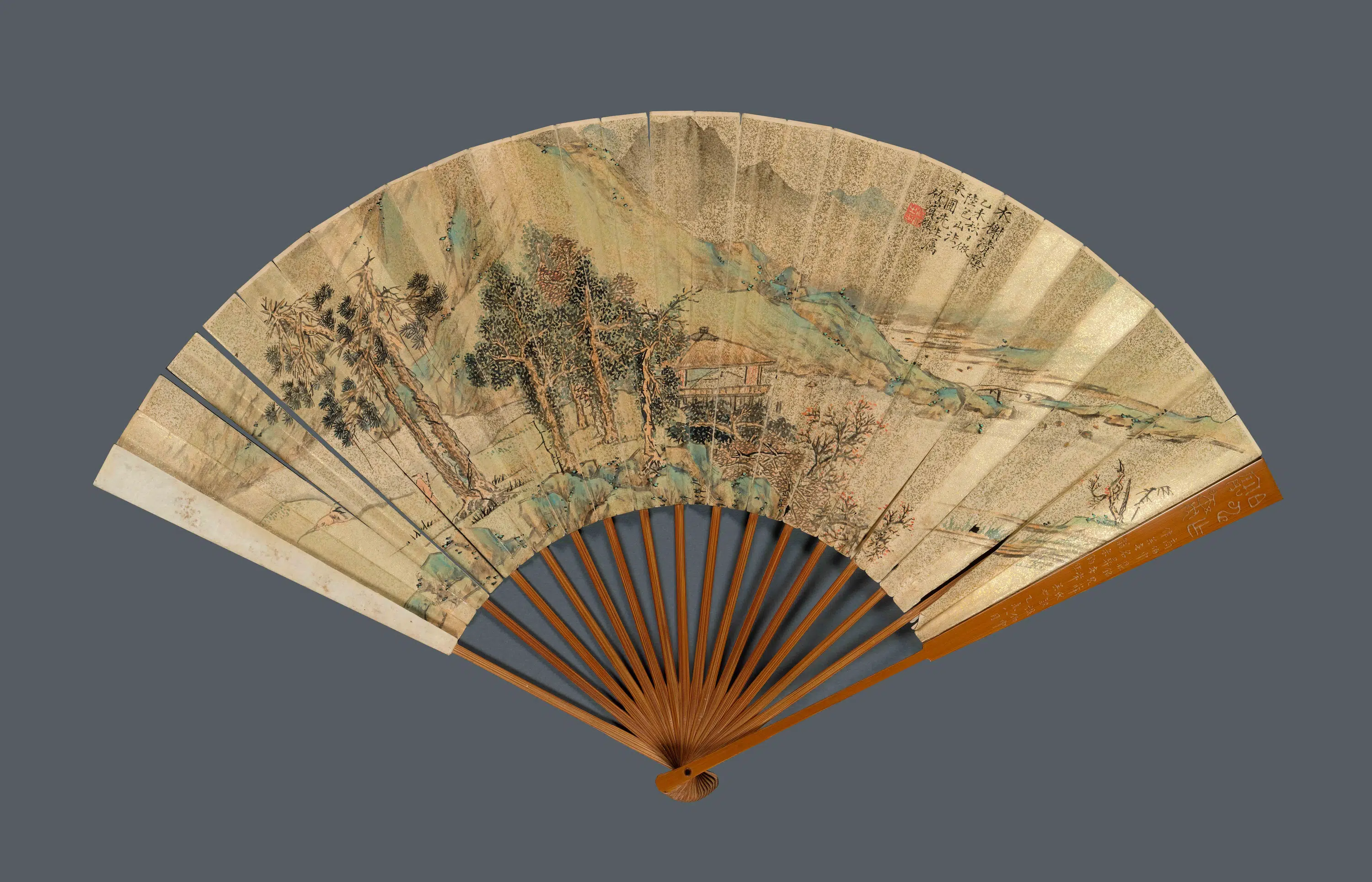 清代【翁大年】《沈雒书画成扇》