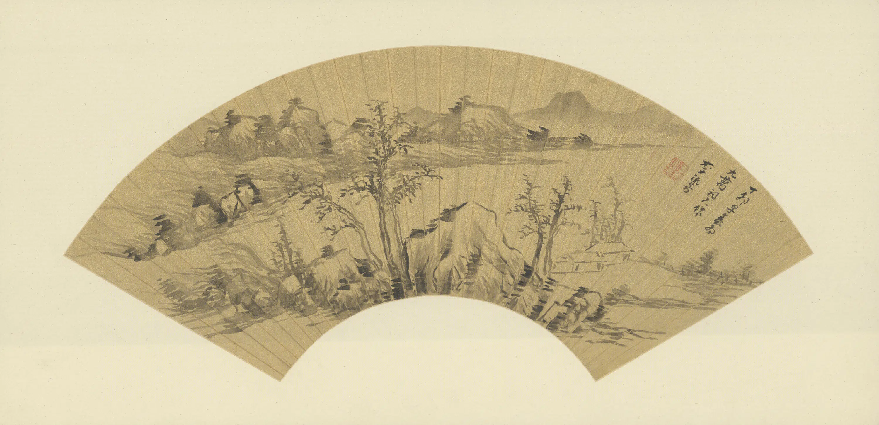 明朝【李流芳】《山水图扇页》