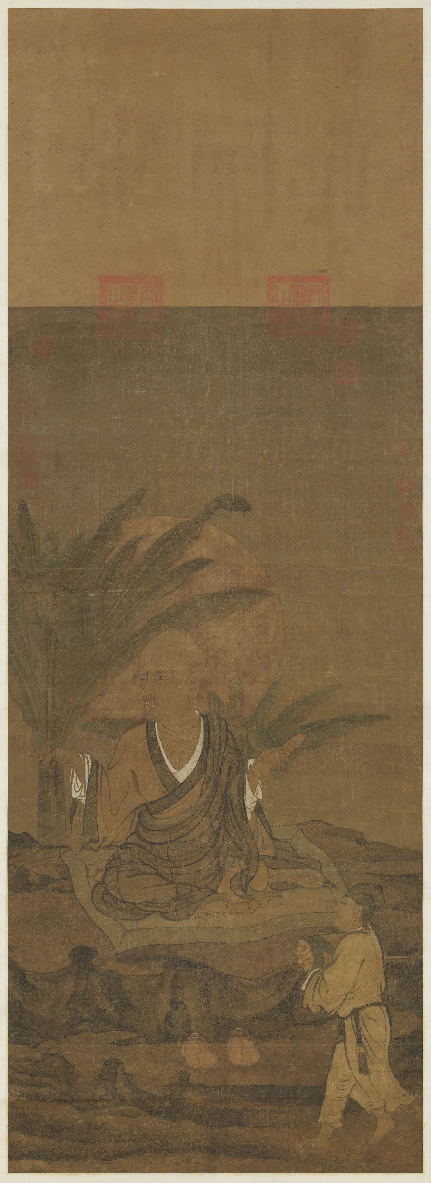 宋代《宋人画十六尊者（十四）图轴》