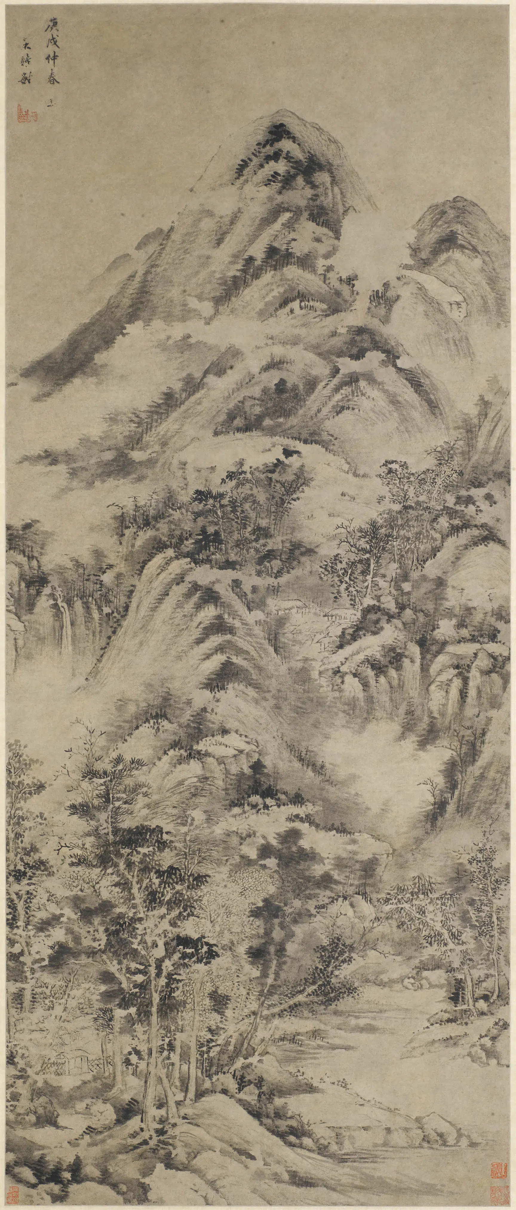 清代【王时敏】《重山云树图轴》 第1张 清代【王时敏】《重山云树图轴》 第1张