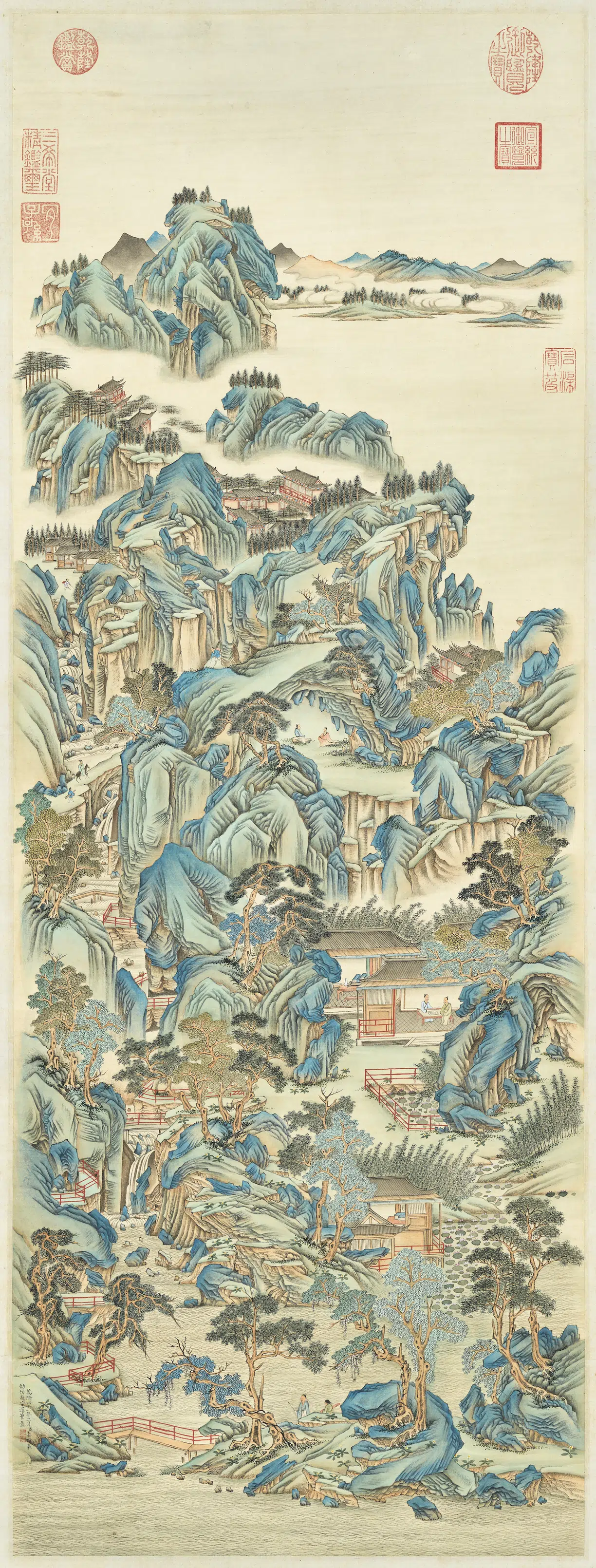 清代【袁瑛】《仿赵宗汉山水图轴》