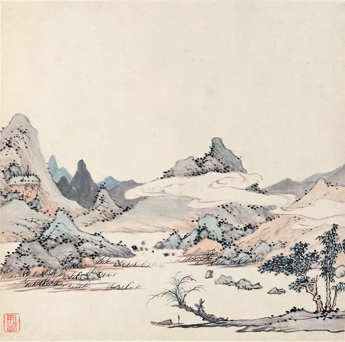 清代【弘仁】《山水册》 第8张