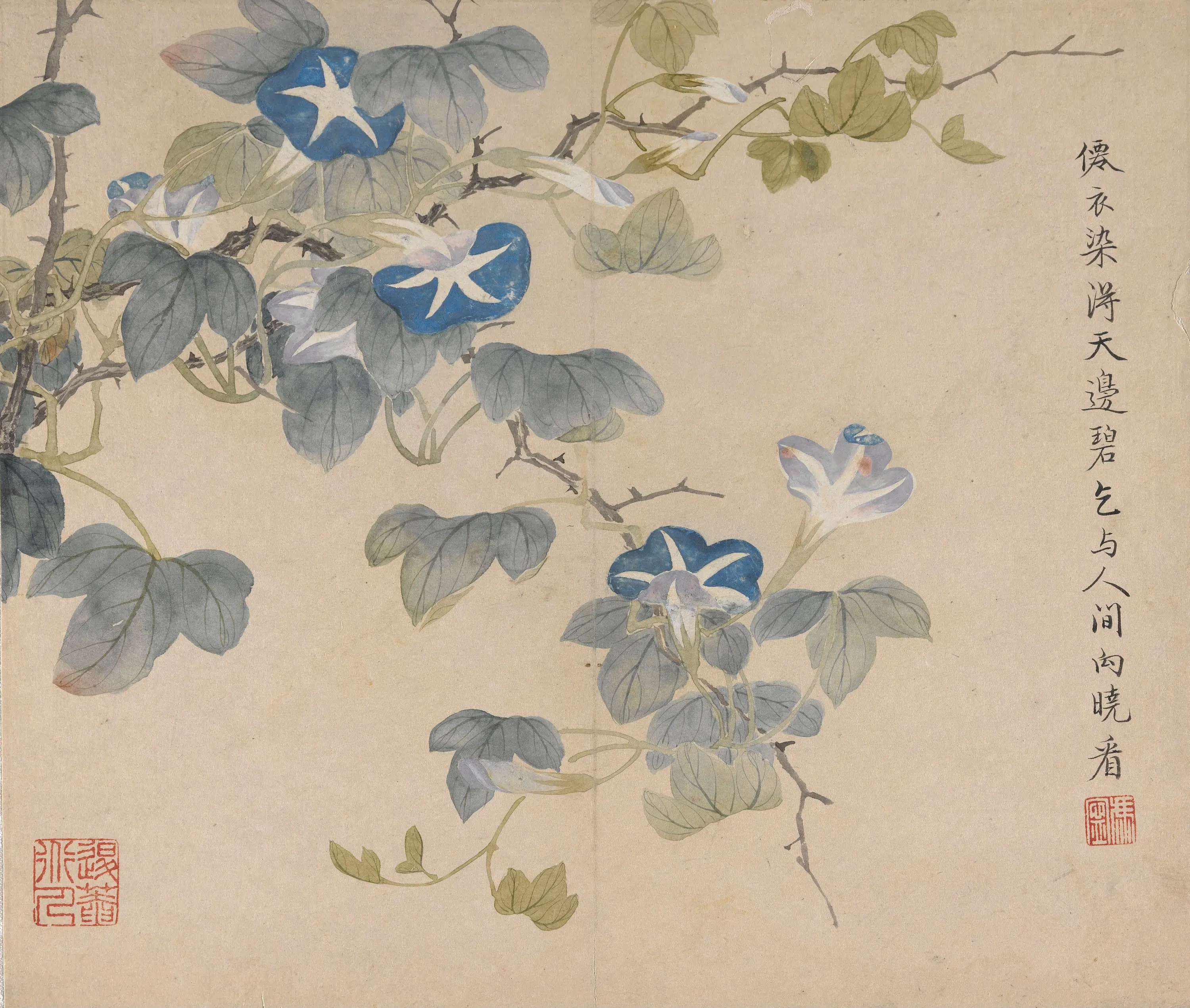 清代【冯祥】《花卉册（八开之二）》