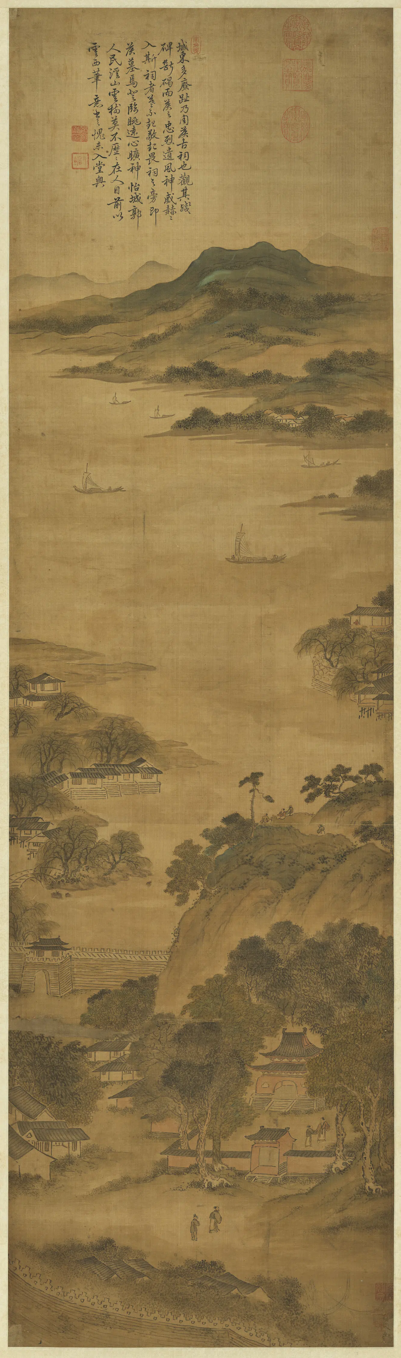 明朝【赵珣（赵洵）】《画山水图轴》