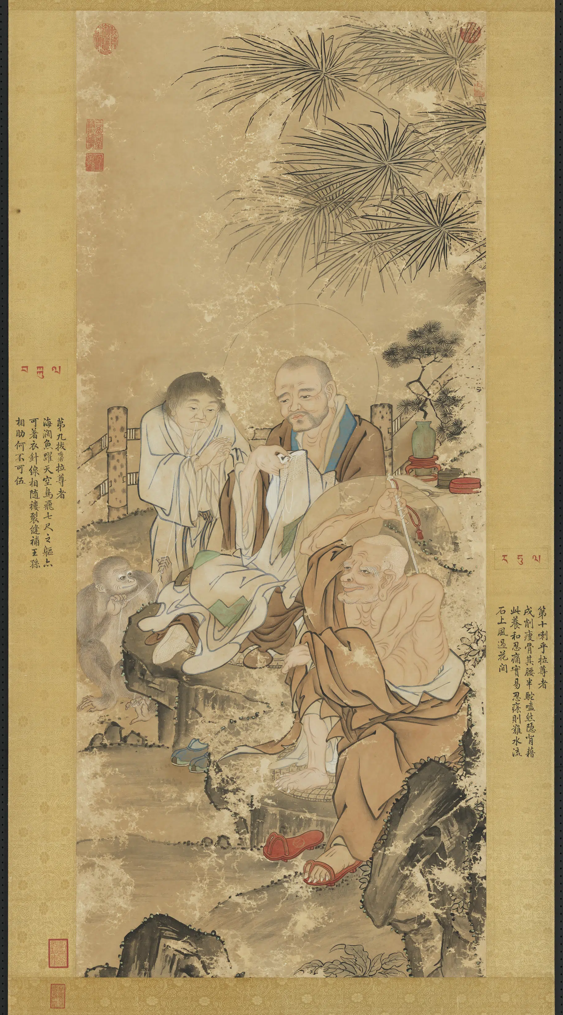 清代【徐扬】《仿贯休画罗汉图轴-5》 第1张