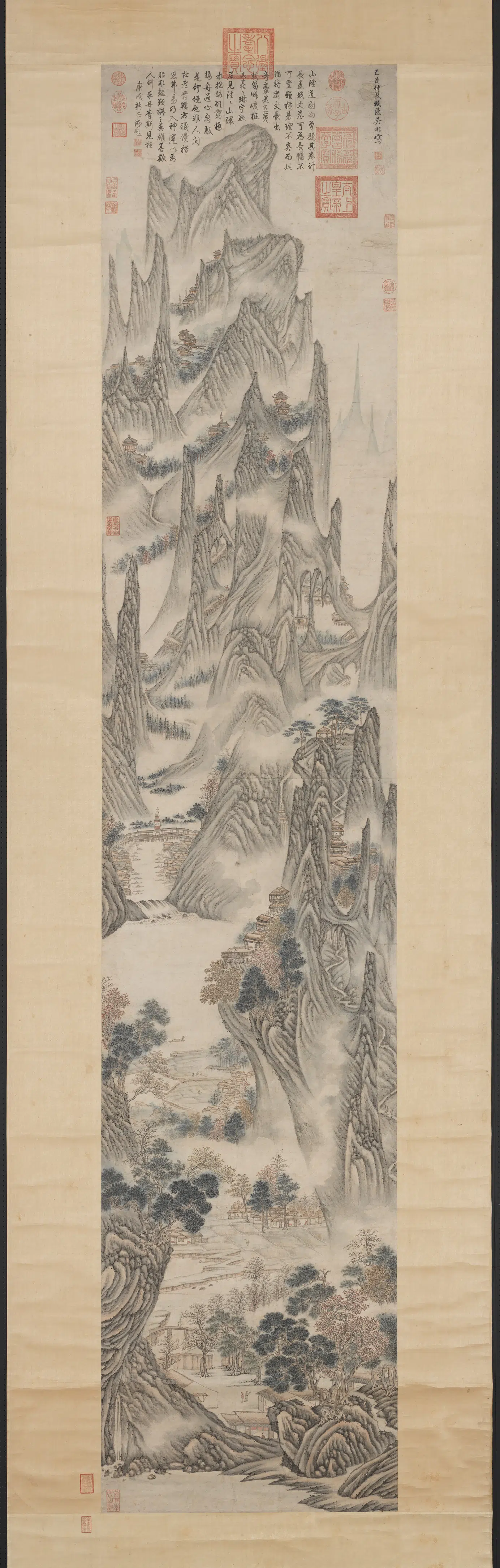 明朝【吴彬】《画山水图轴》