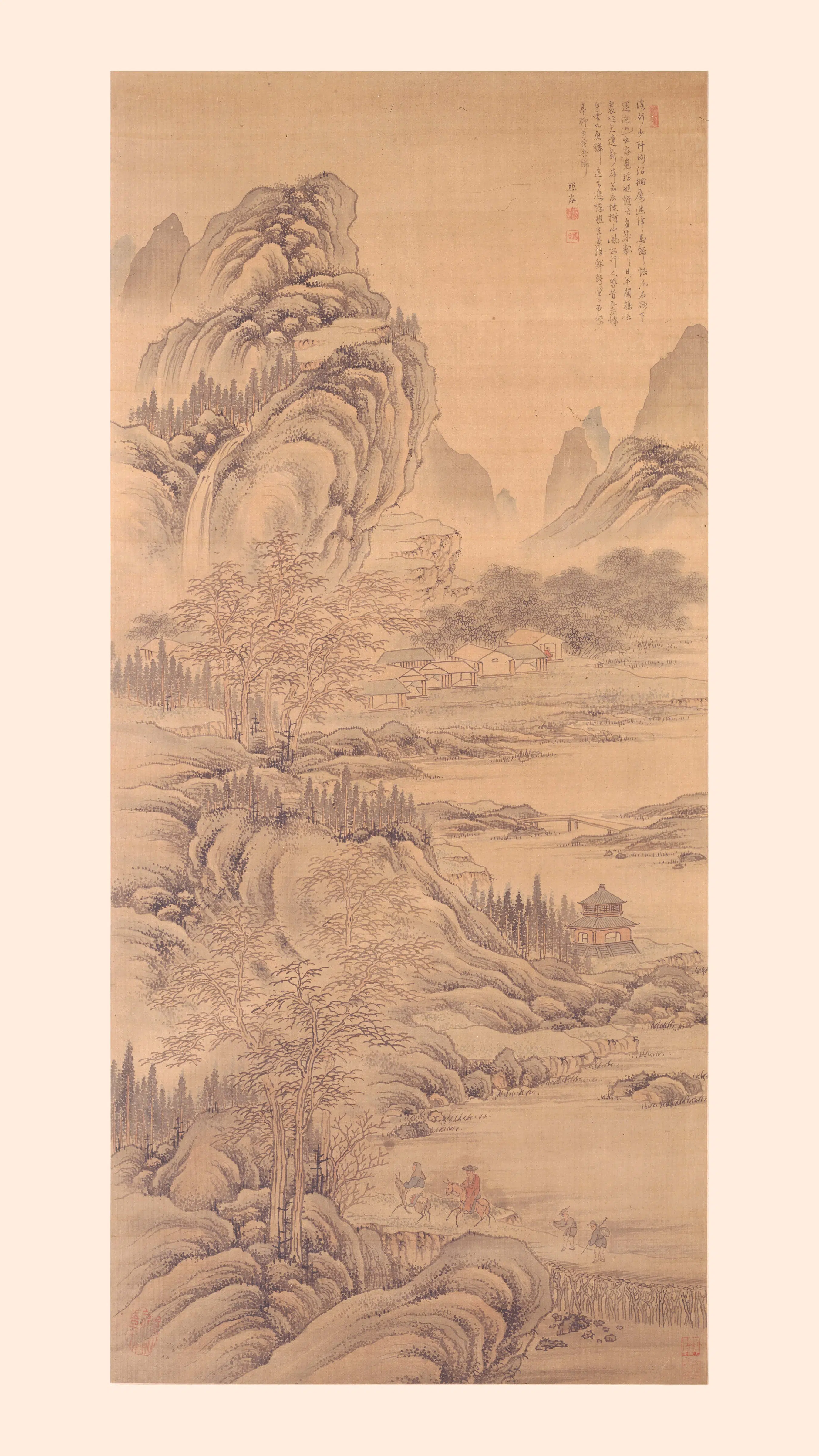 清代【杨埰】《溪山行旅图轴》 第1张