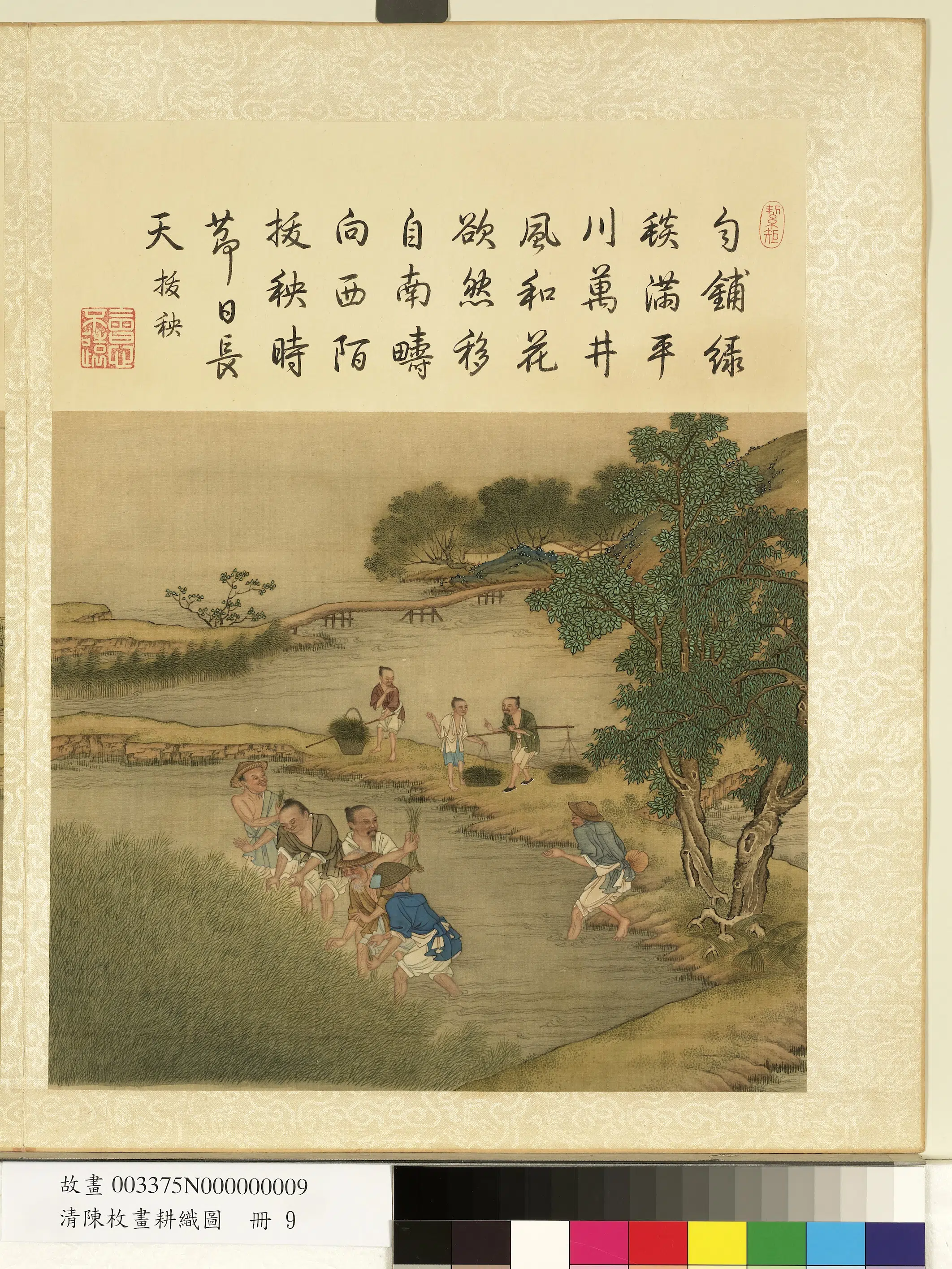 清代【陈枚】《耕织图册-拔秧》