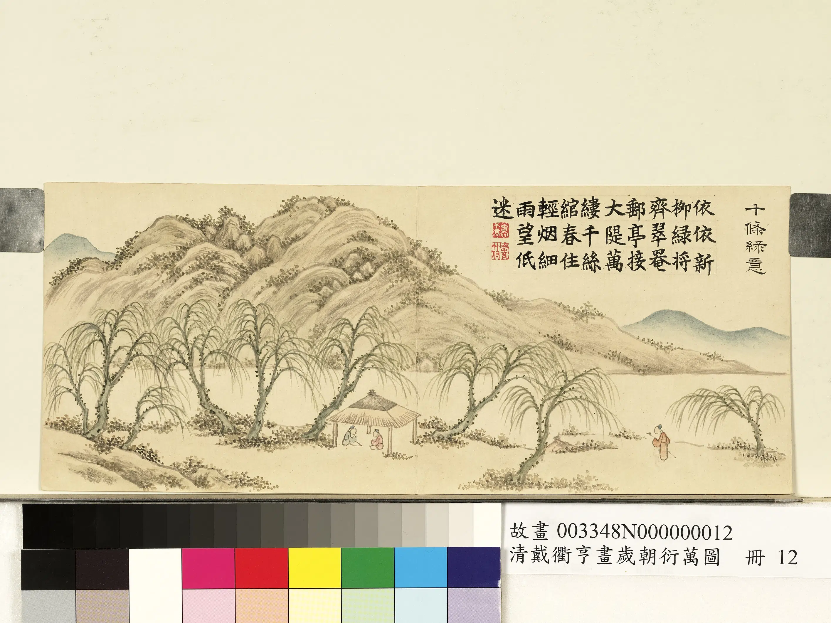 清代【戴衢亨】《画岁朝衍万图册-千条绿意》