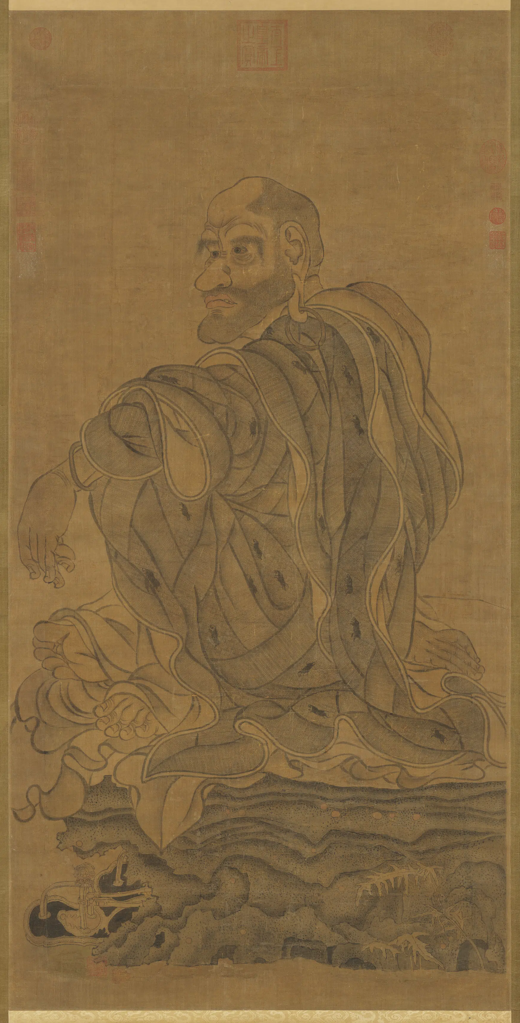 宋代《宋人画罗汉图轴-3》