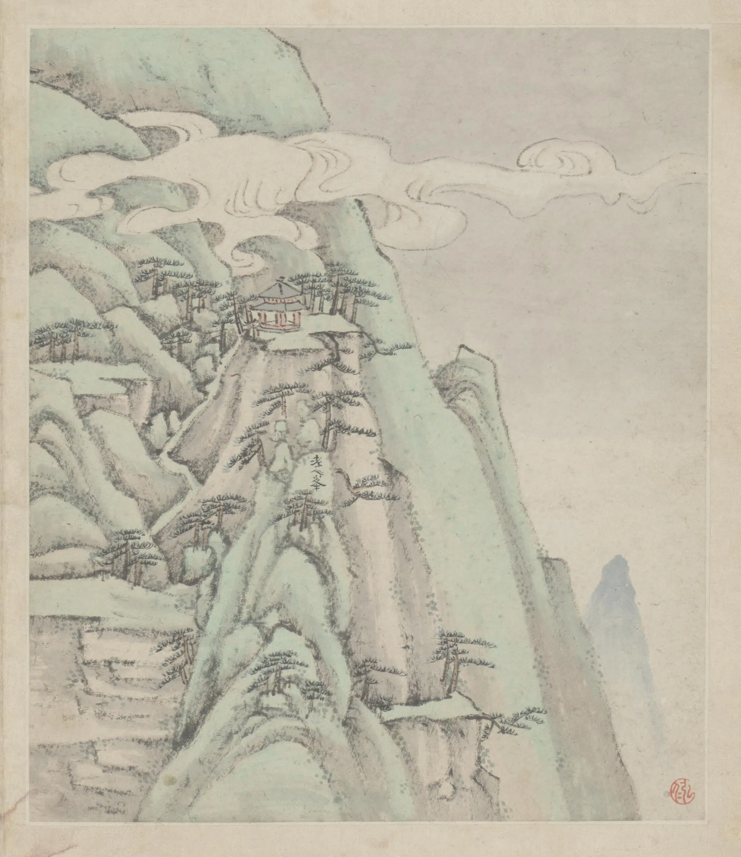 清代【弘仁】《黄山图册-60开》 第18张 清代【弘仁】《黄山图册-60开》 第18张