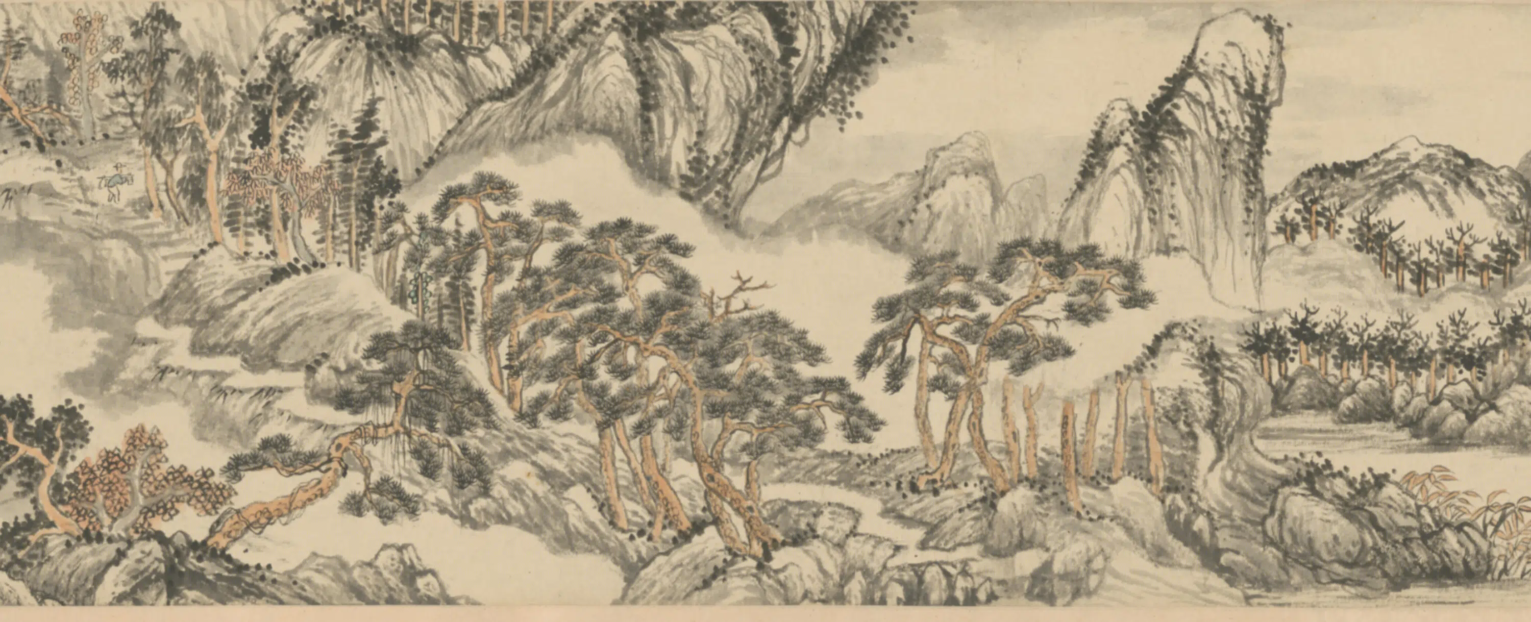 清代【柳堉】《仿王蒙山水卷》 第5张