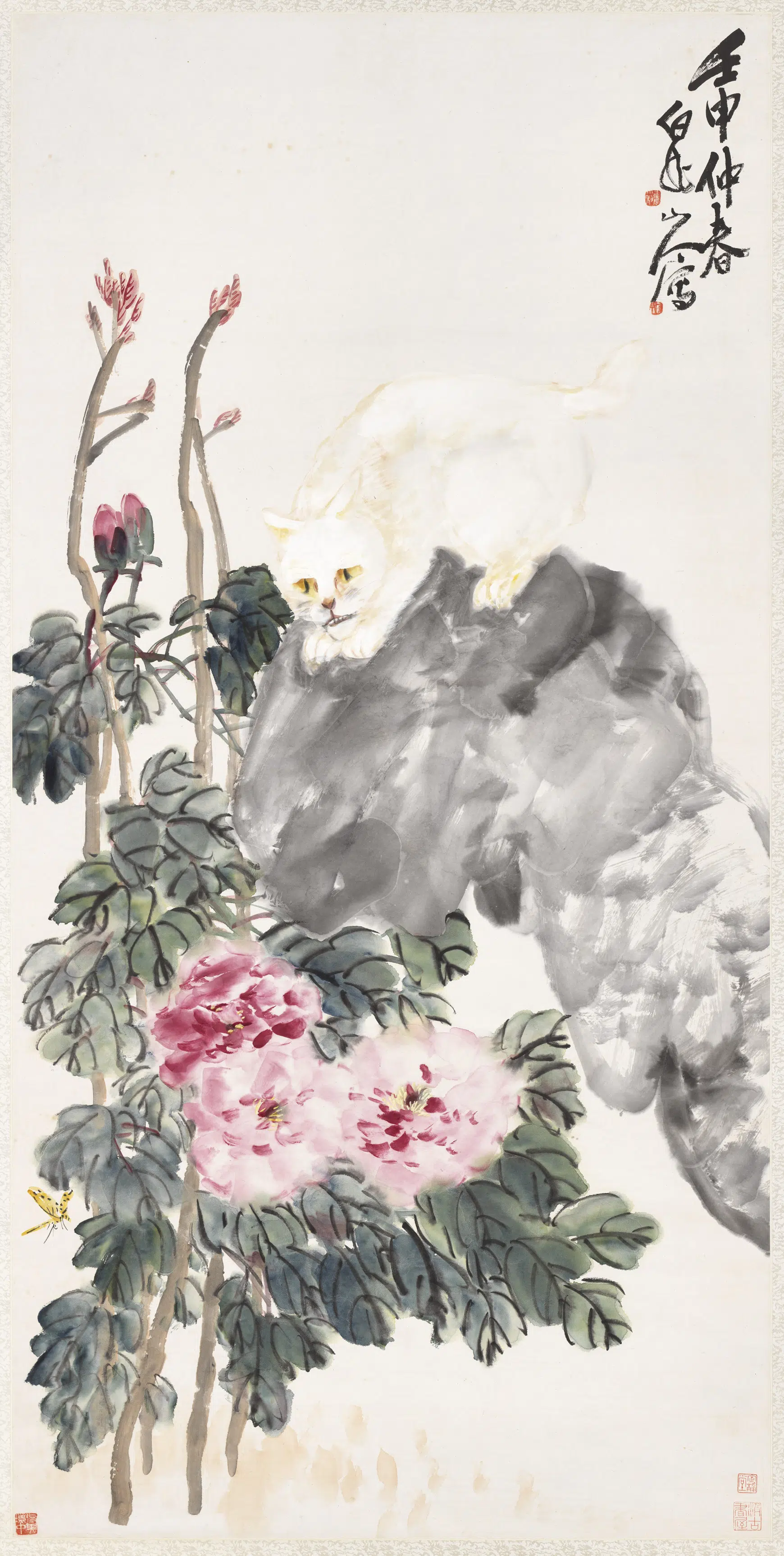 清代【王震】《画猫图轴》