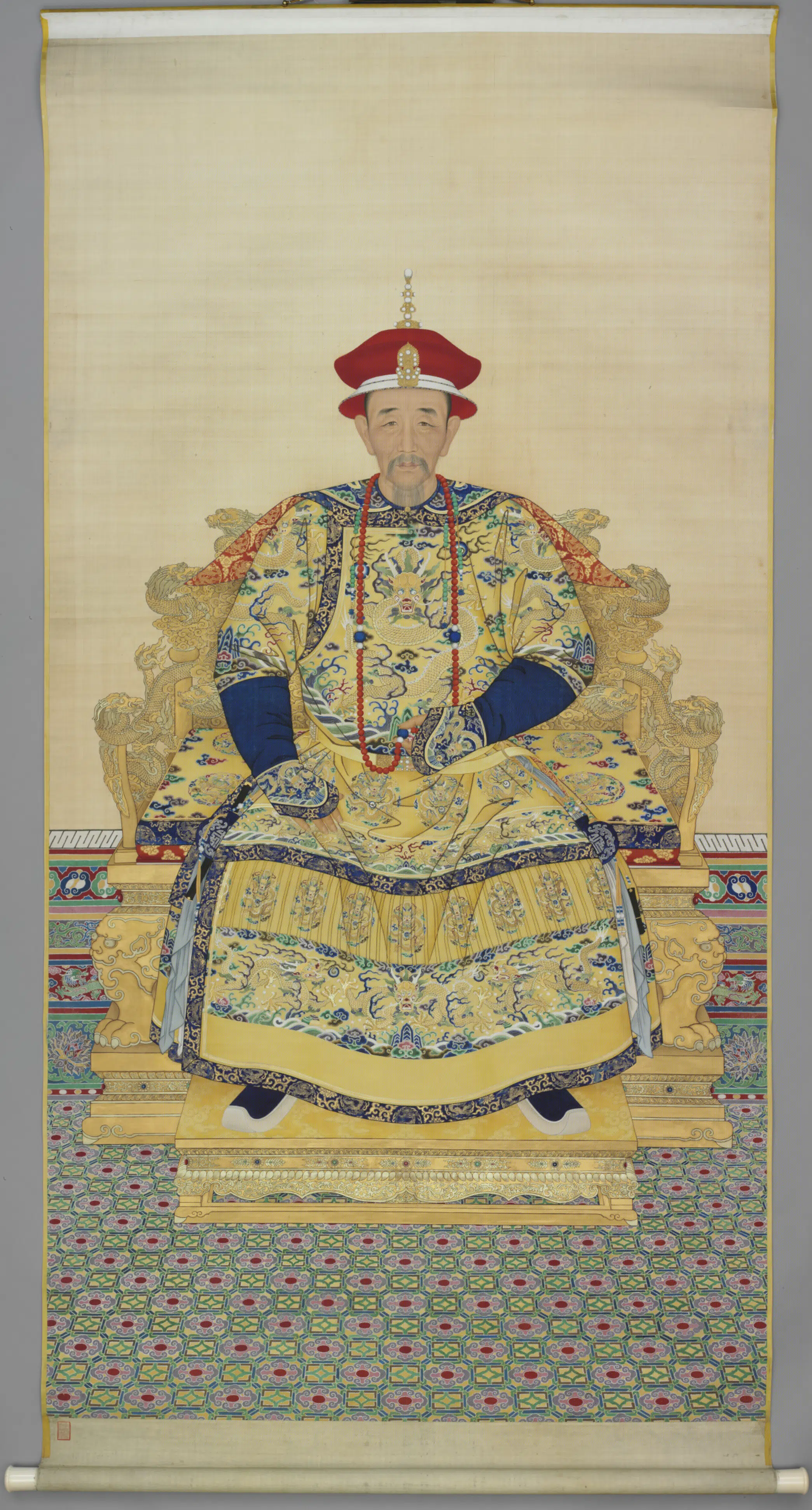 清代【爱新觉罗玄烨-康熙】《清人画朝服像轴》