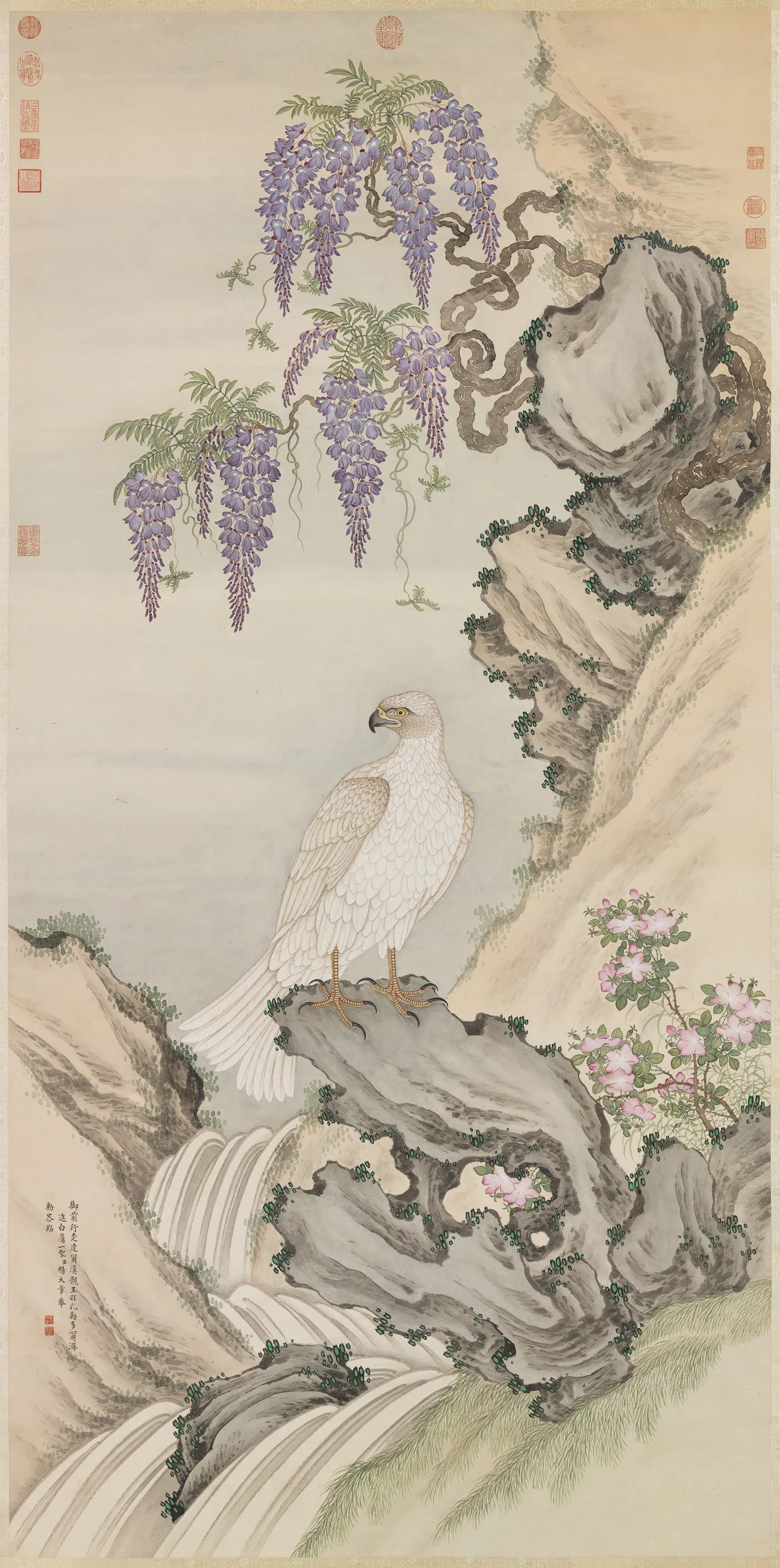 清代【杨大章】《画白鹰图轴》