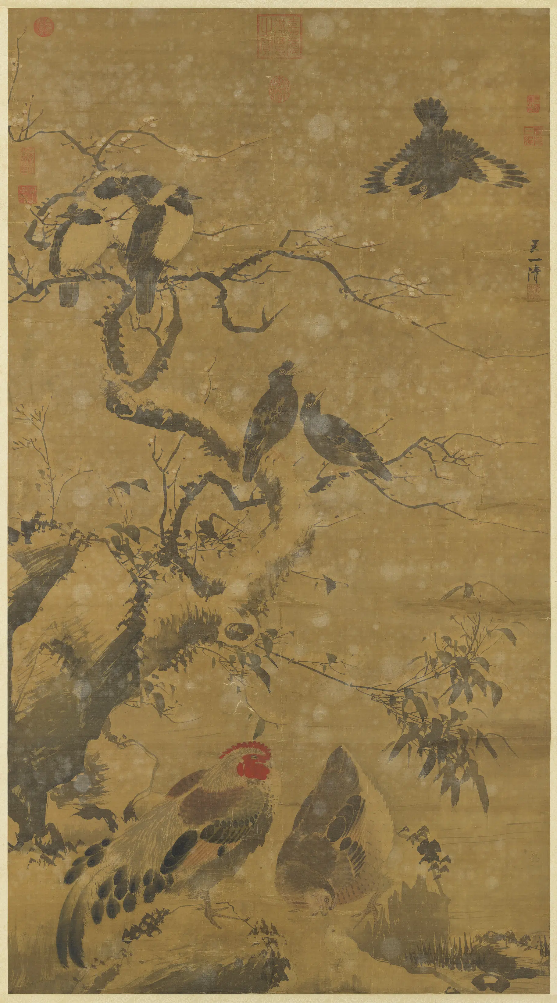 明朝【王乾（王一清）】《写生图轴》