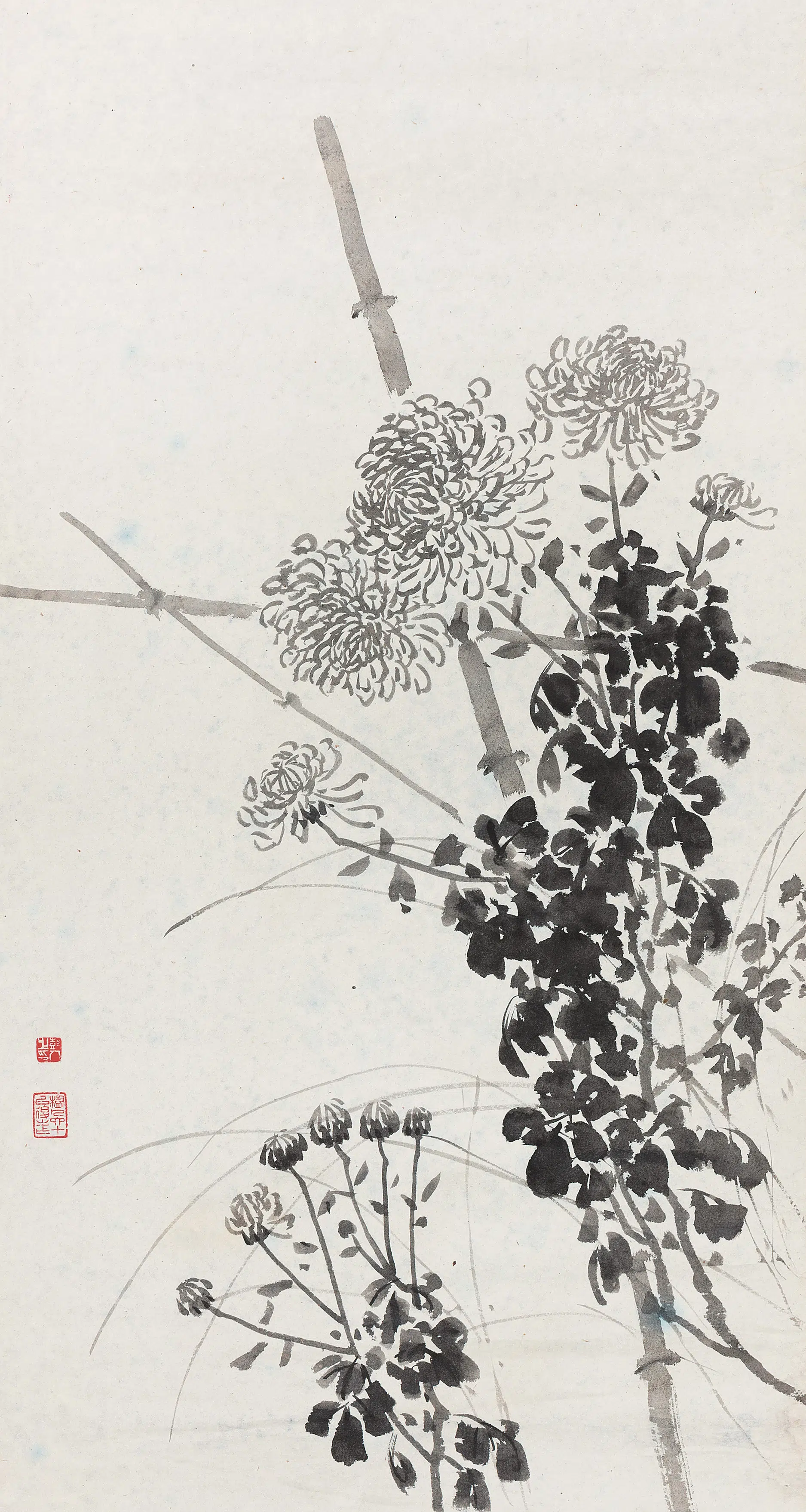 近代【陈树人】《秋菊轴》