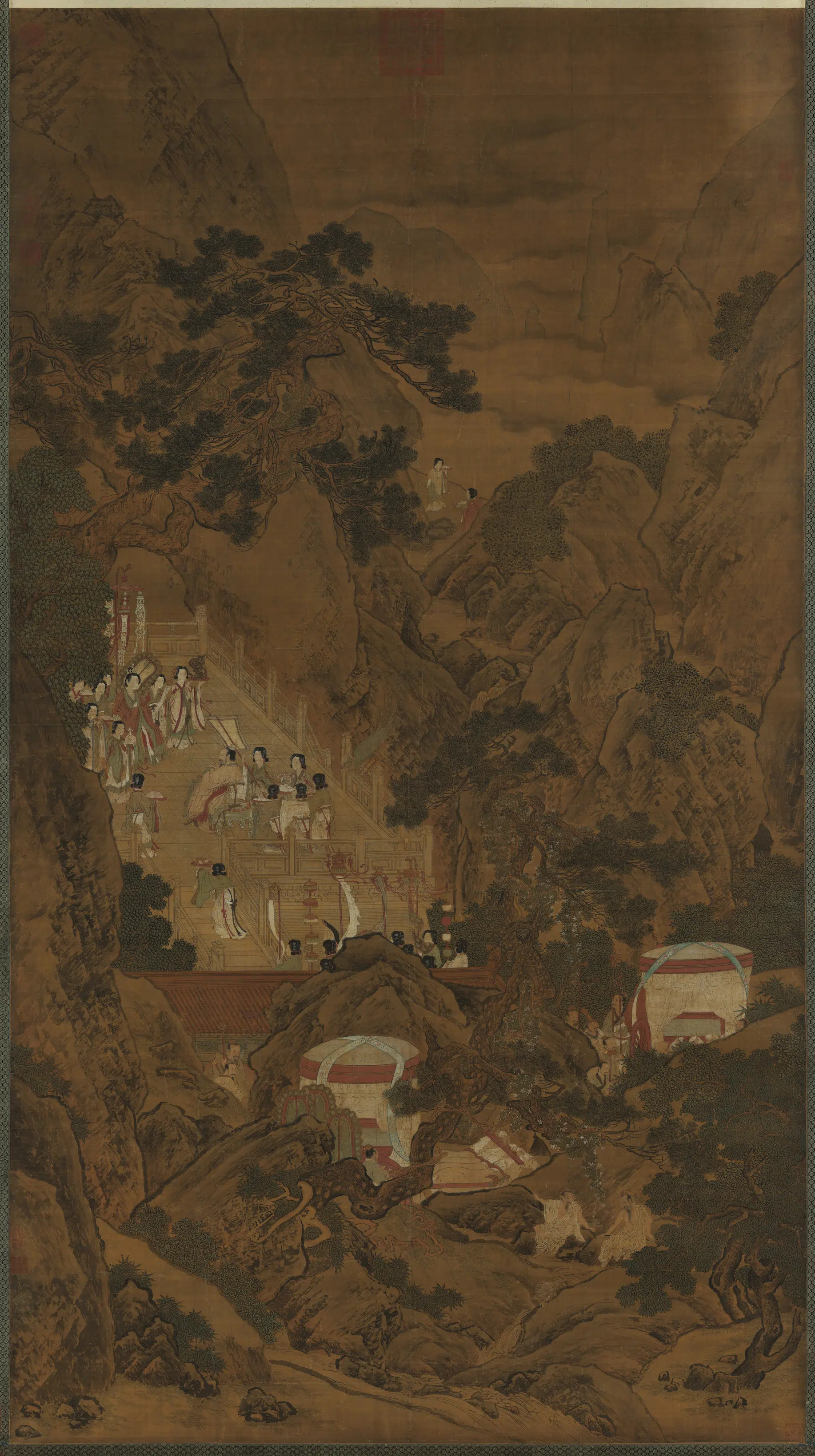 南宋【刘松年】《画瑶池献寿图轴》